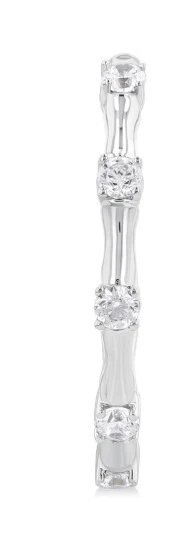 Diamond Fashion Bamboo Half Hoop Earrings - Image 3