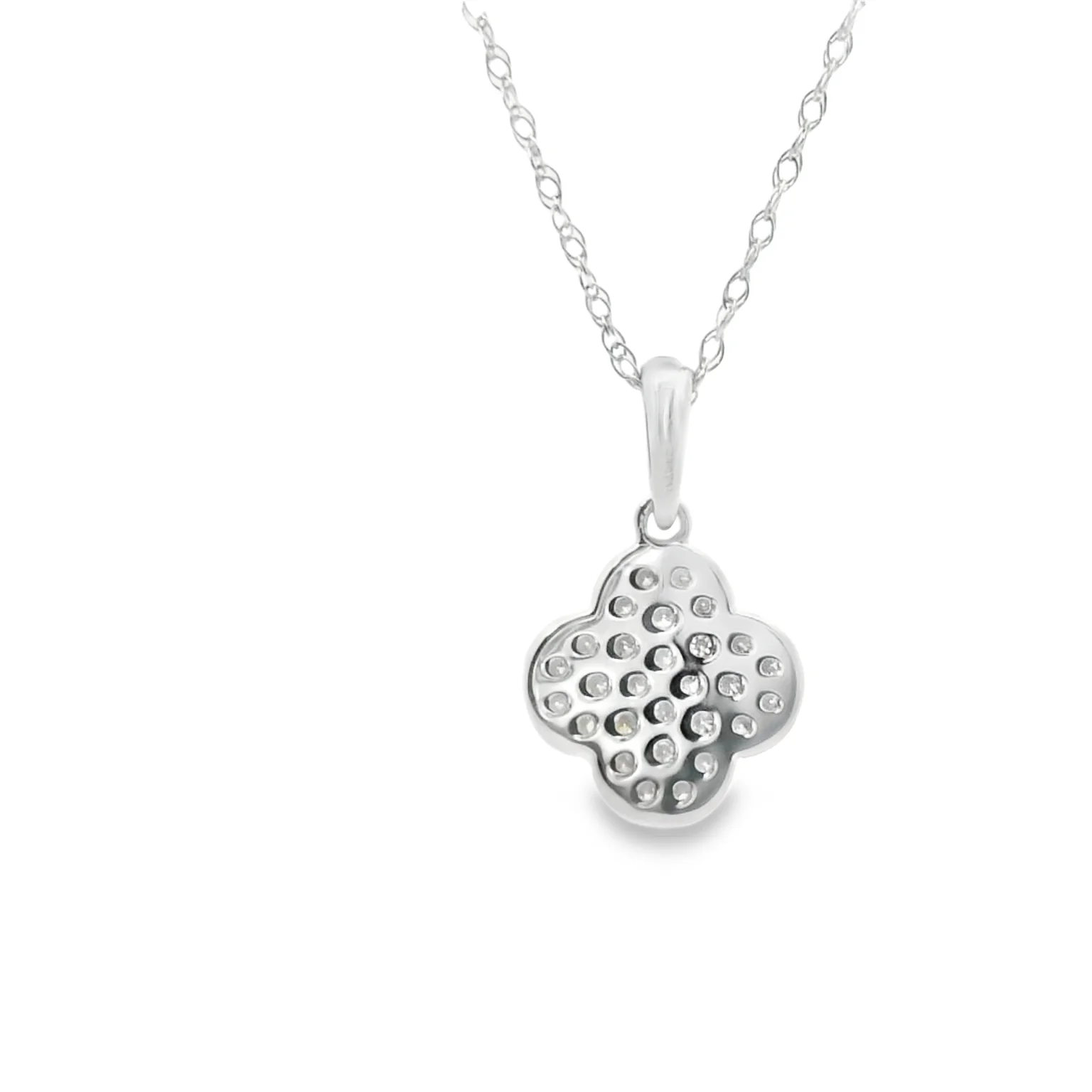Diamond Pave Clover Pendant - Image 3