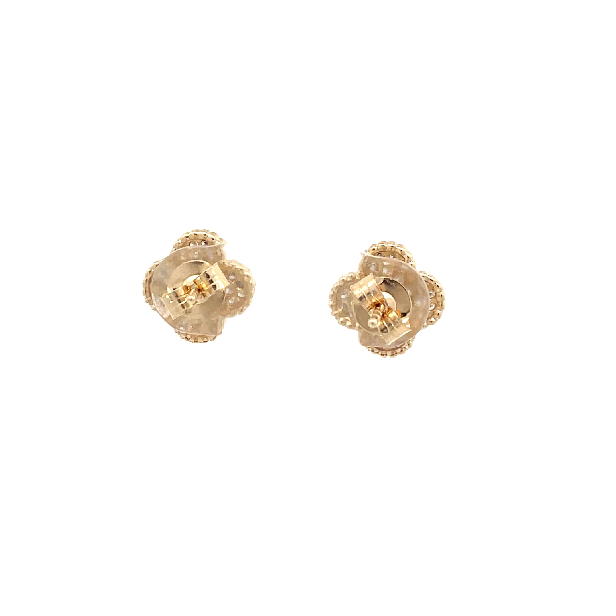 Diamond Pave Clover Studs - Image 3
