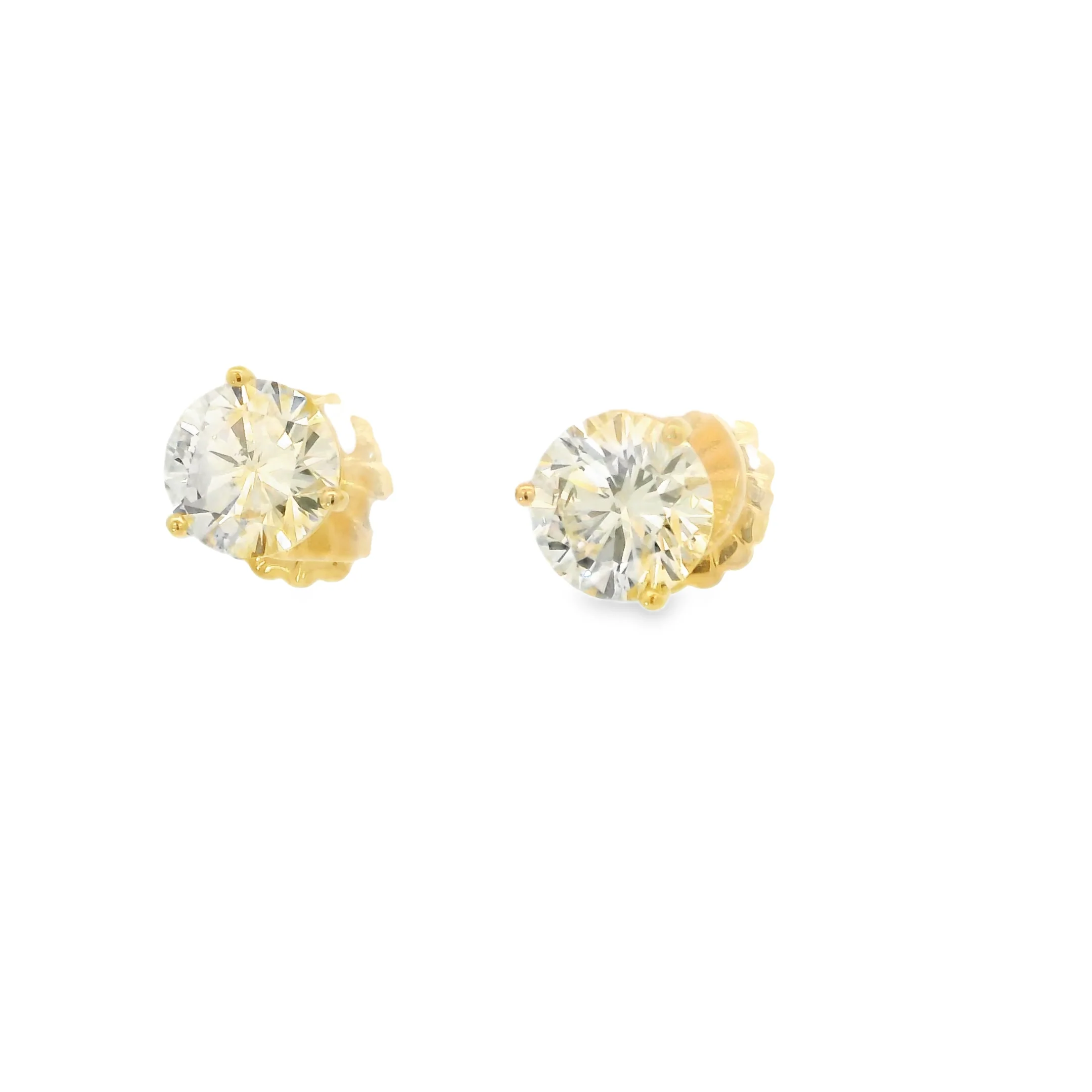 Diamond Solitaire Earrings - Image 2