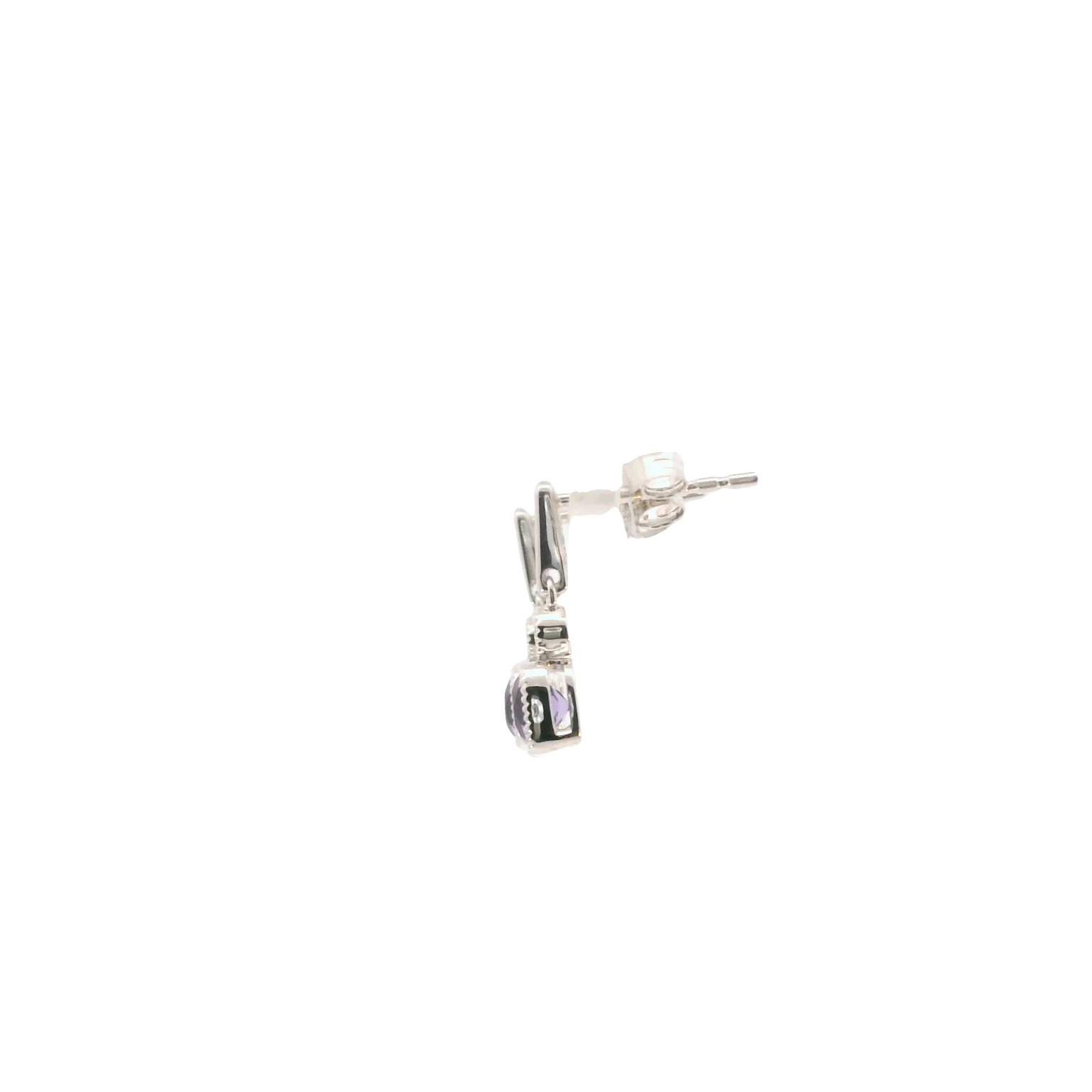 Drop Earrings with Amethyst and Diamonds - Image 2