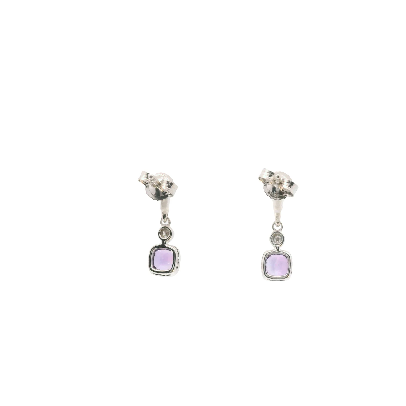 Drop Earrings with Amethyst and Diamonds - Image 3