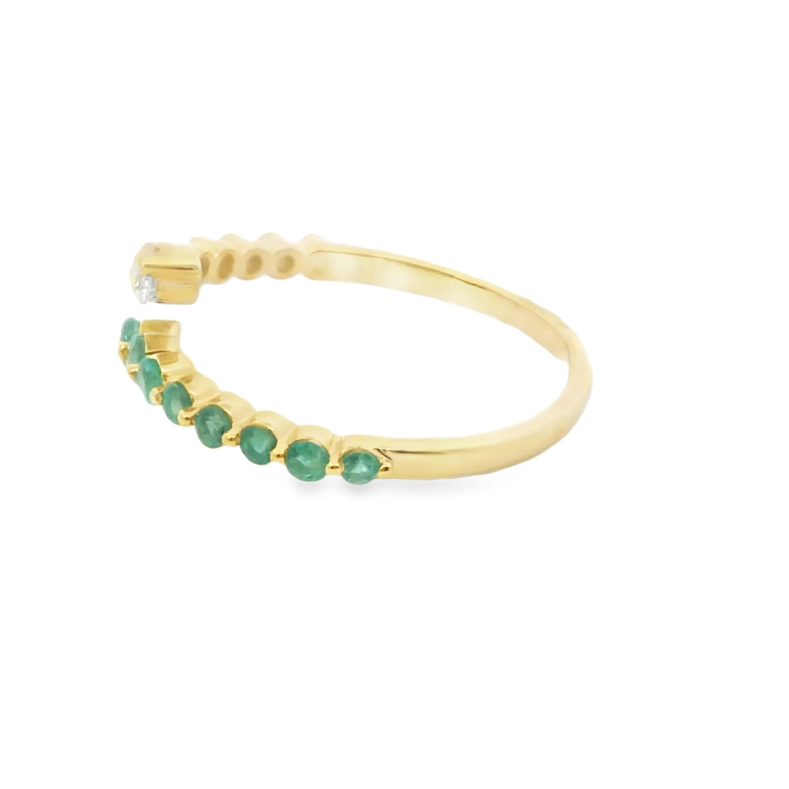Emerald and Diamond Bypass Ring - Image 2