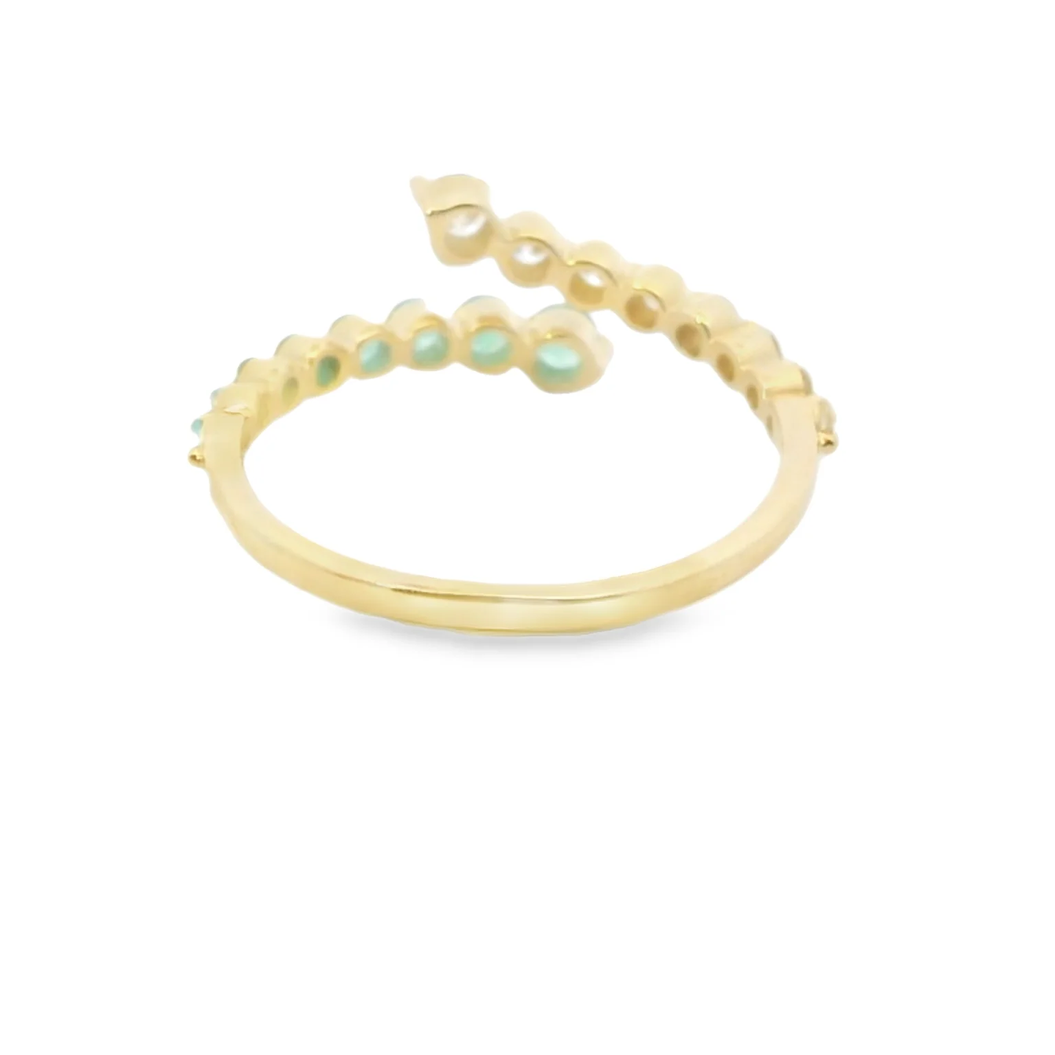 Emerald and Diamond Bypass Ring - Image 3