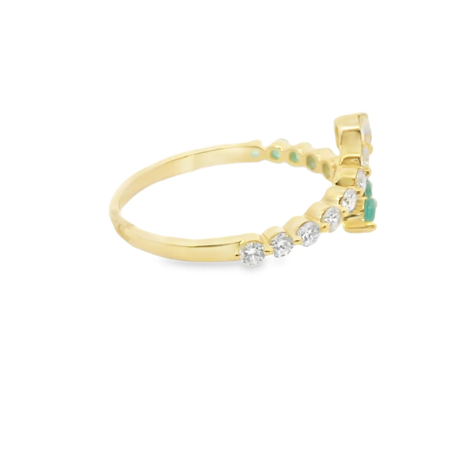 Emerald and Diamond Bypass Ring - Image 4