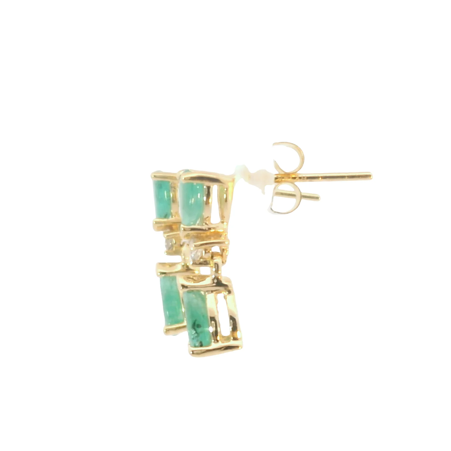 Emerald and Diamond Drop Earrings - Image 2