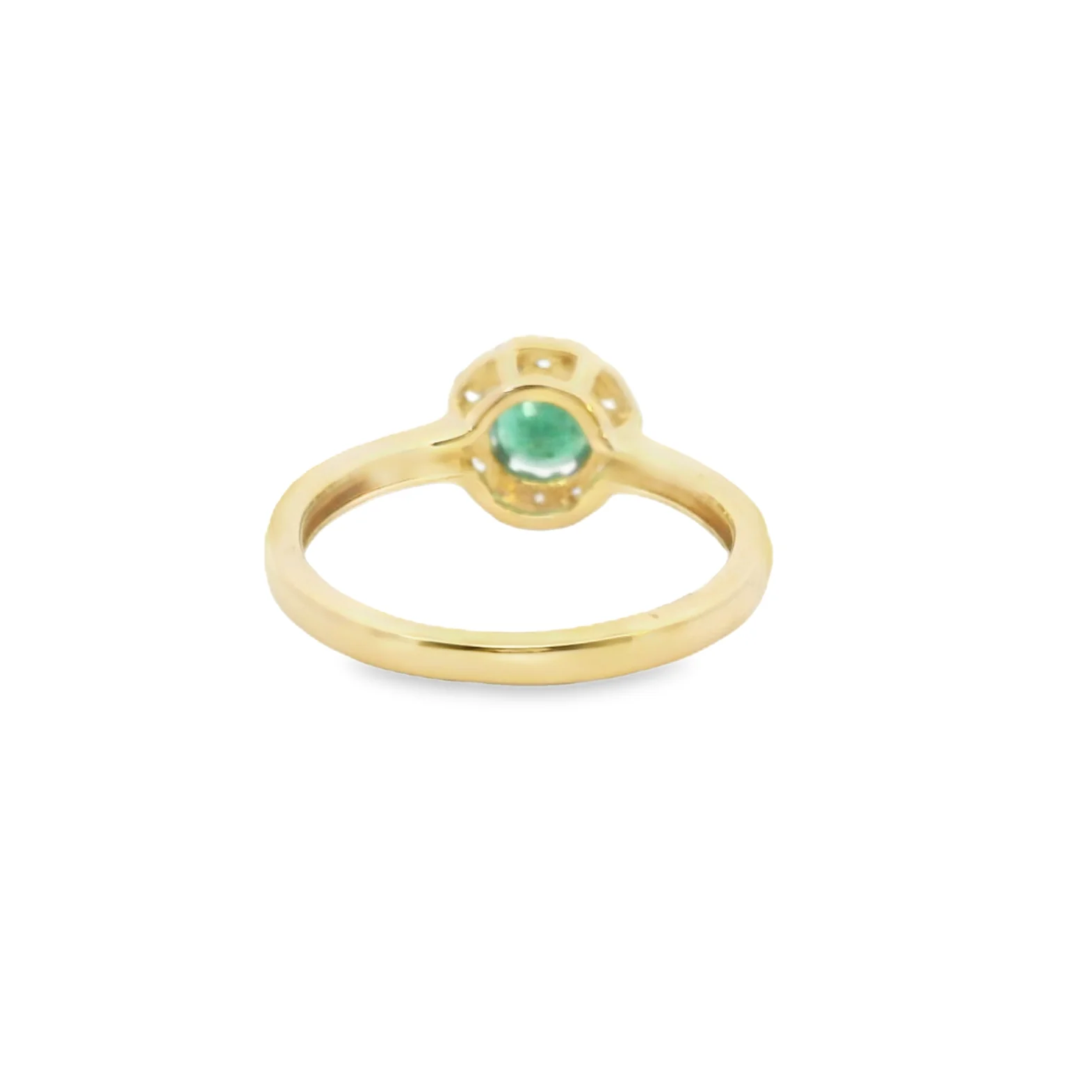 Emerald and Diamond Halo Ring - Image 3