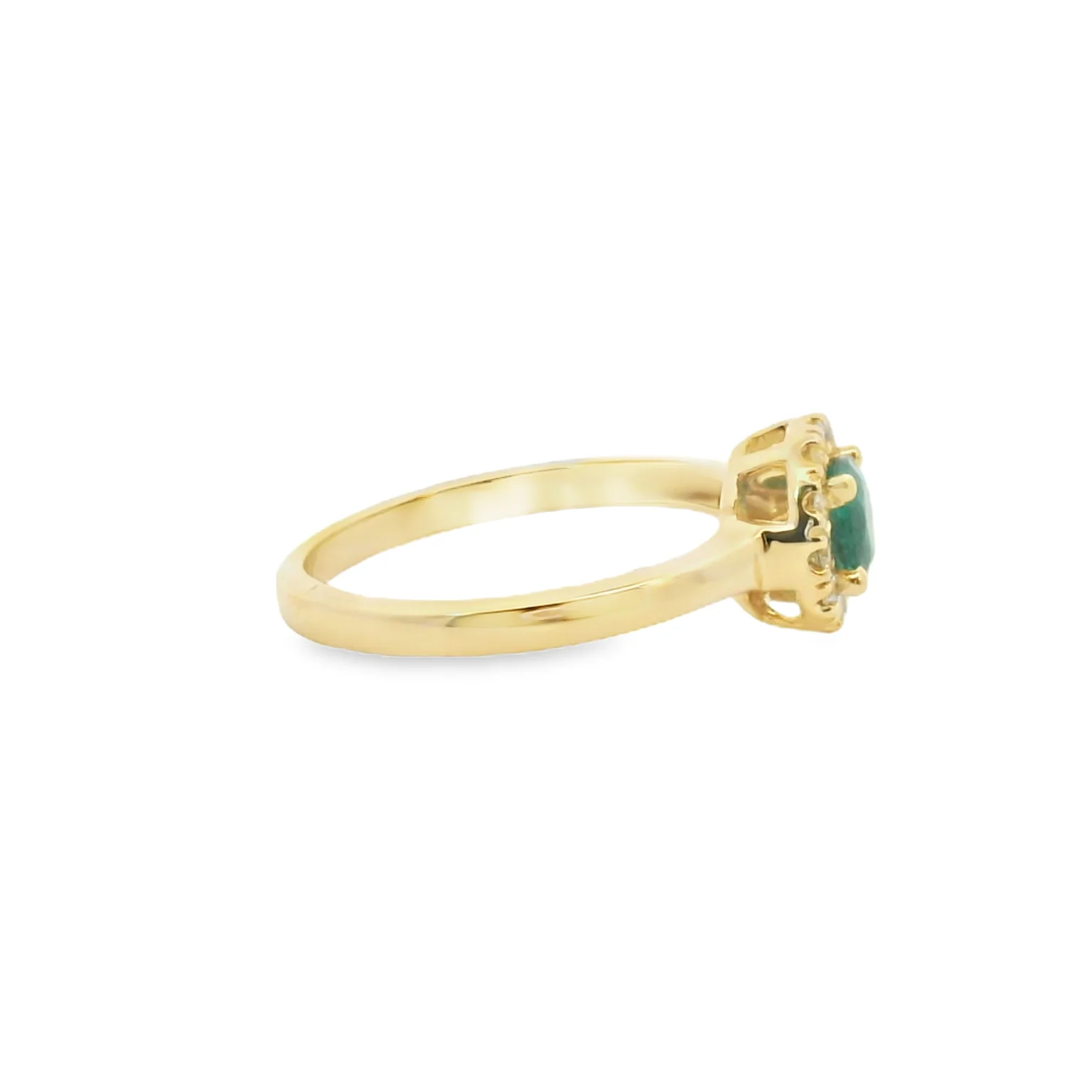 Emerald and Diamond Halo Ring - Image 4