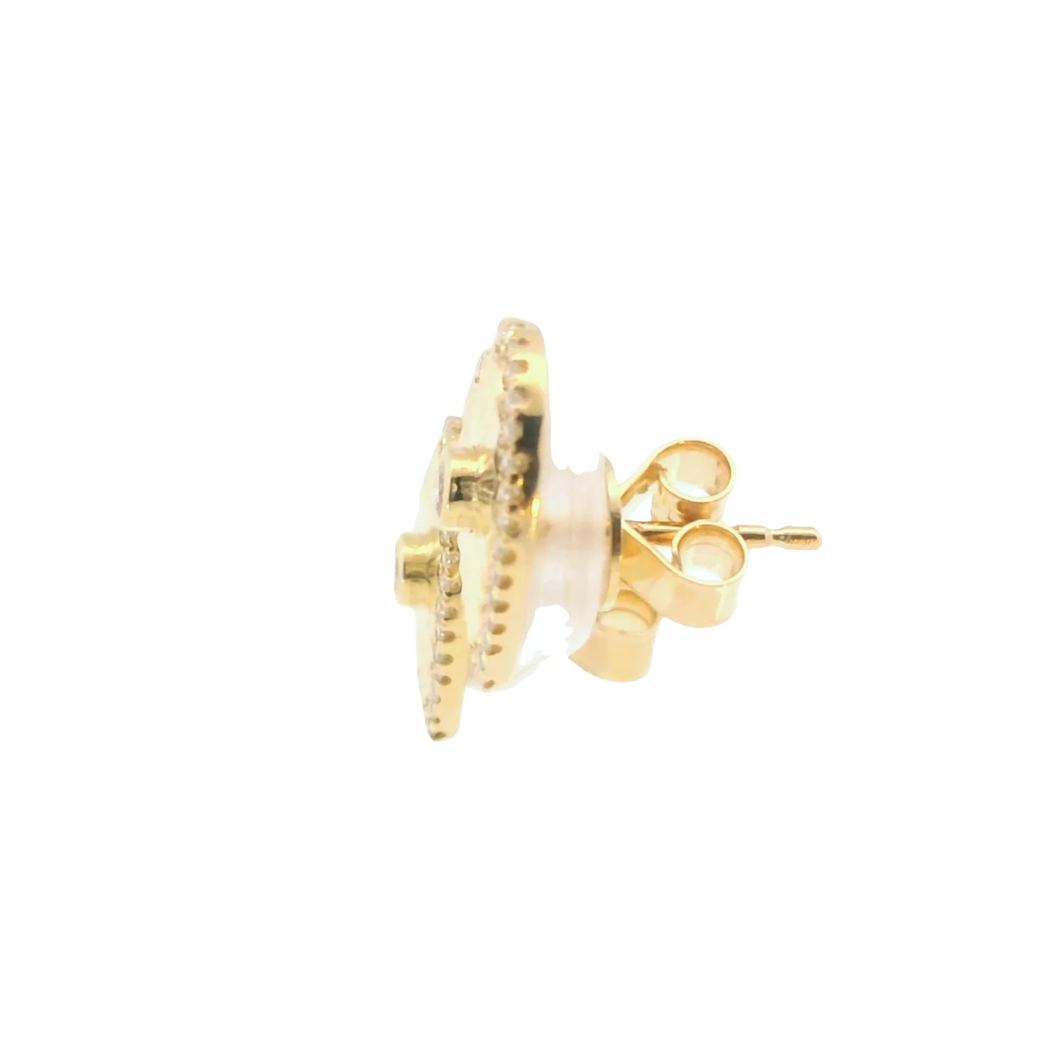 Faceted Heart Studs with Diamond Pave - Image 2