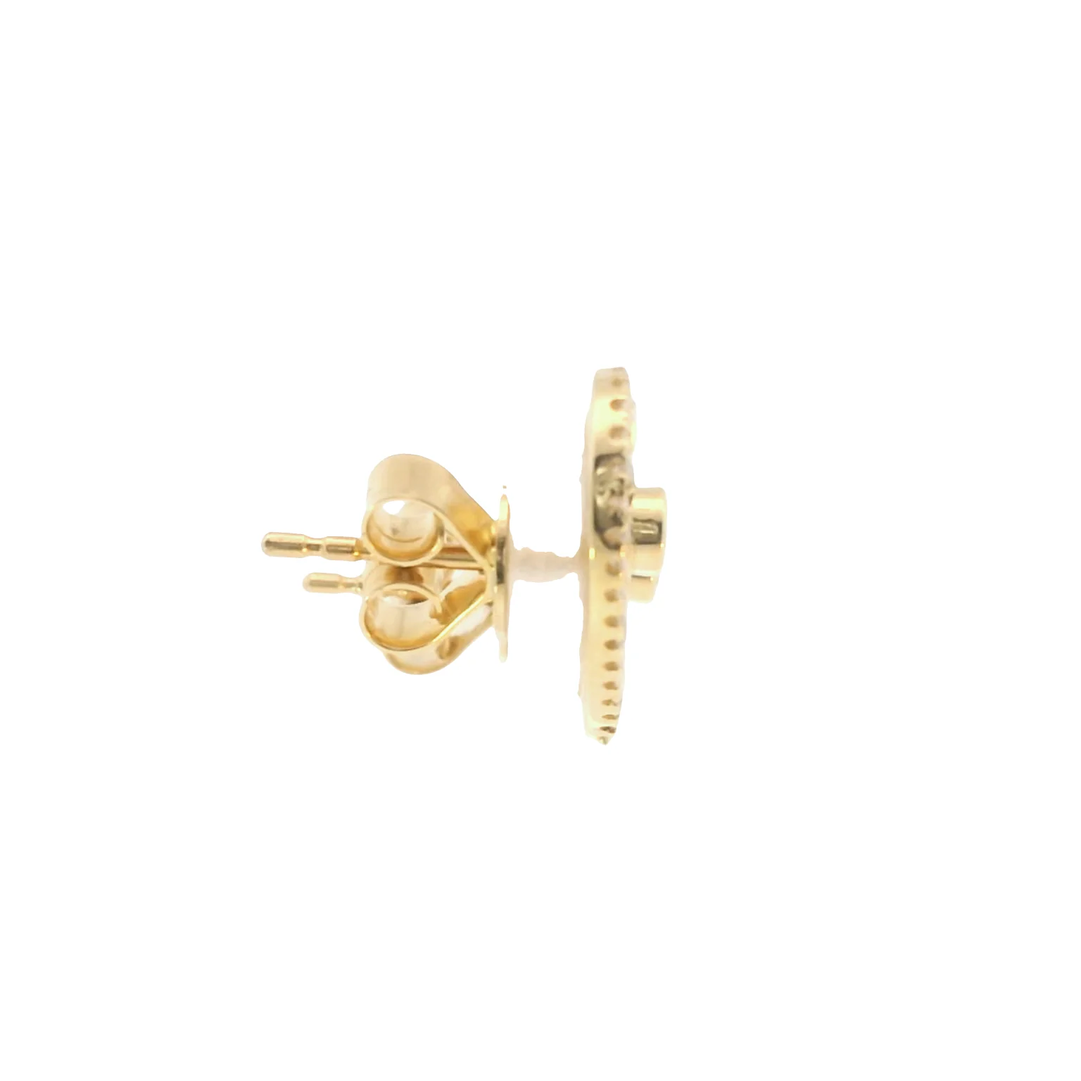 Faceted Heart Studs with Diamond Pave - Image 4