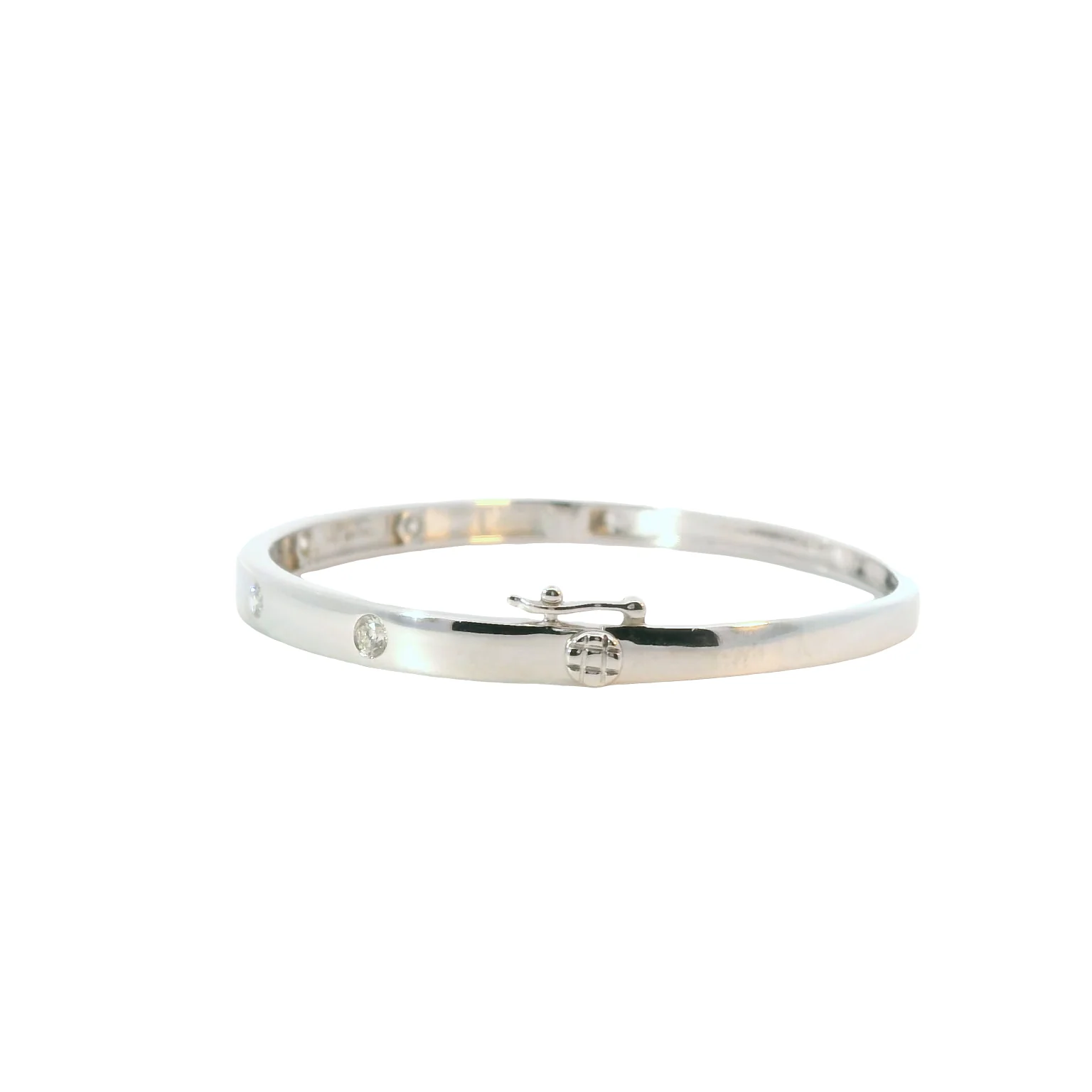 Flush Set Diamond Bangle Bracelet - Image 2