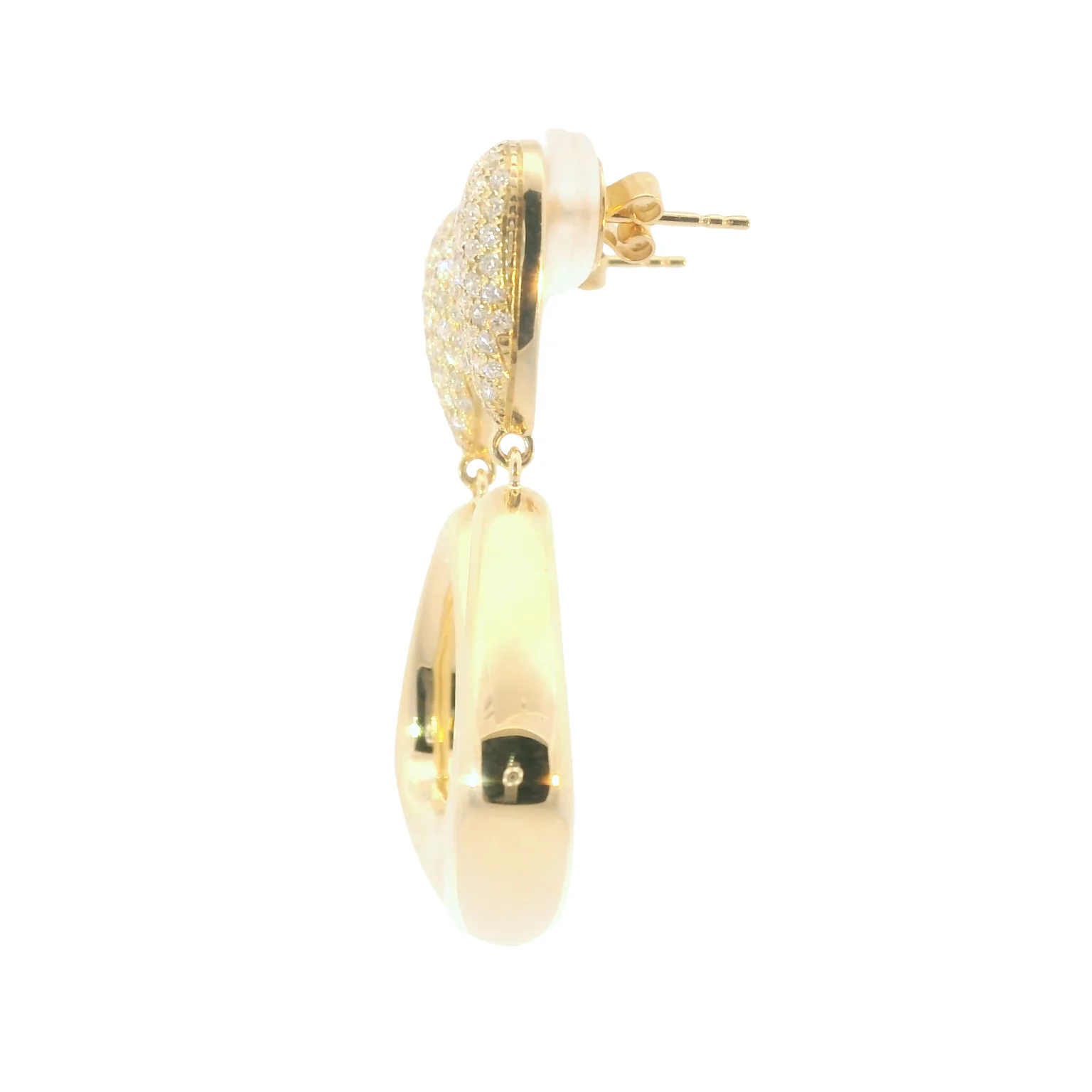 Freeform Puff Drop Earrings with Diamond Pave - Image 2