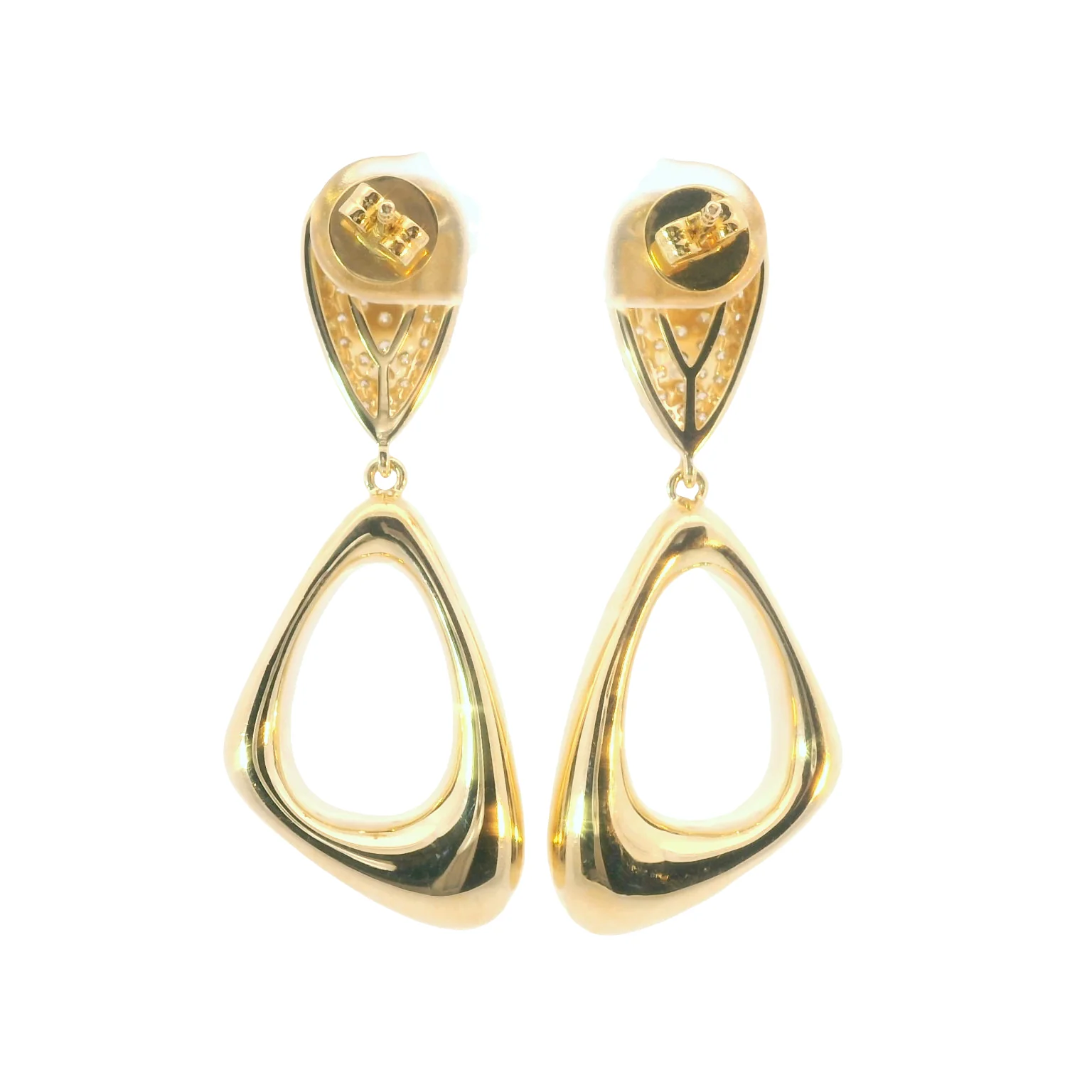 Freeform Puff Drop Earrings with Diamond Pave - Image 4