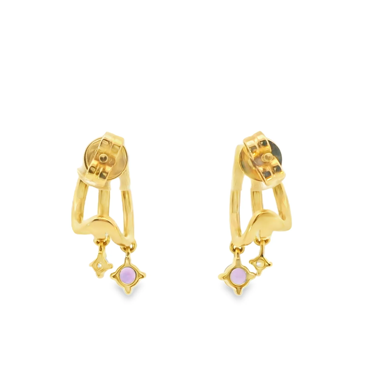 Huggies with Amethysts and Diamonds - Image 3