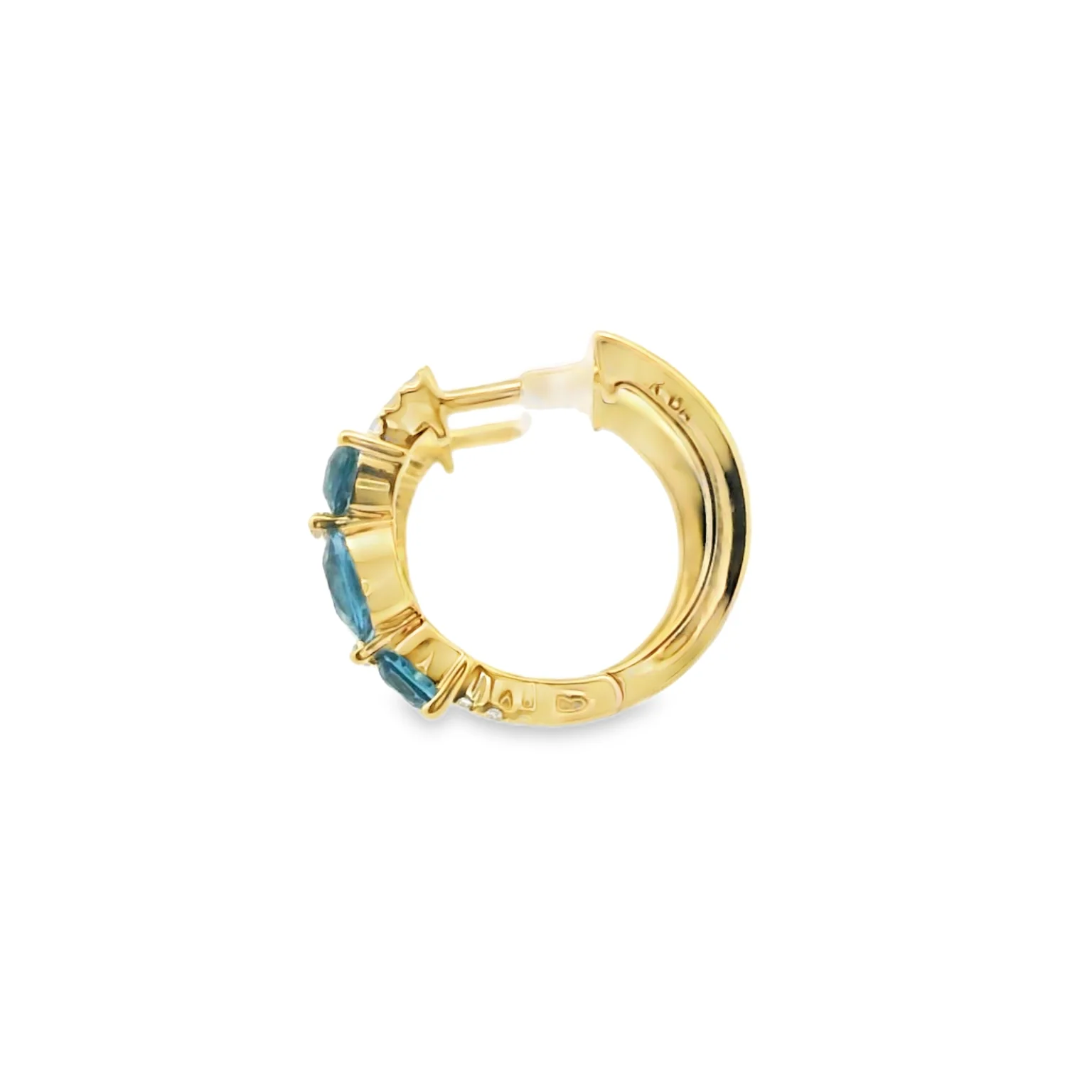 Huggies with Blue Topaz and Diamonds - Image 2