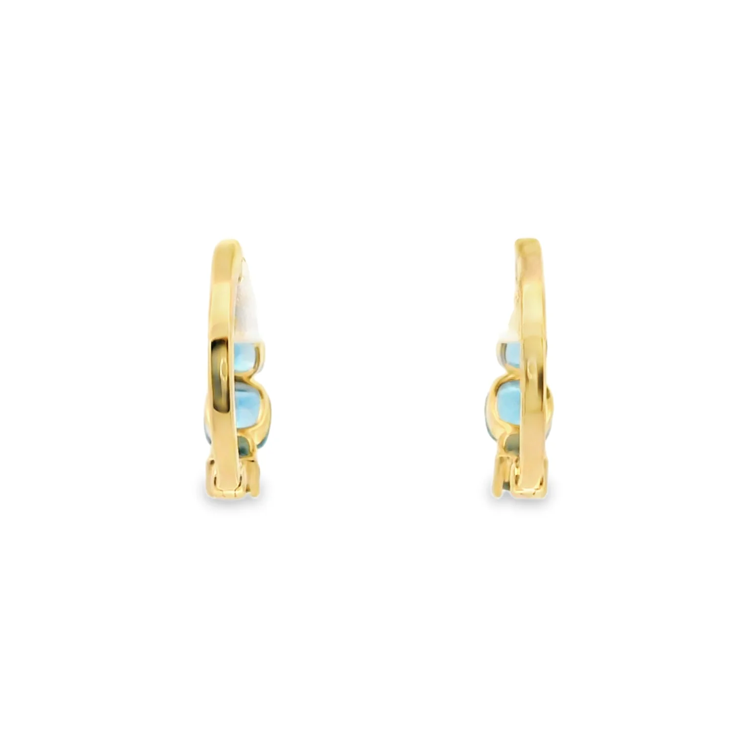 Huggies with Blue Topaz and Diamonds - Image 3