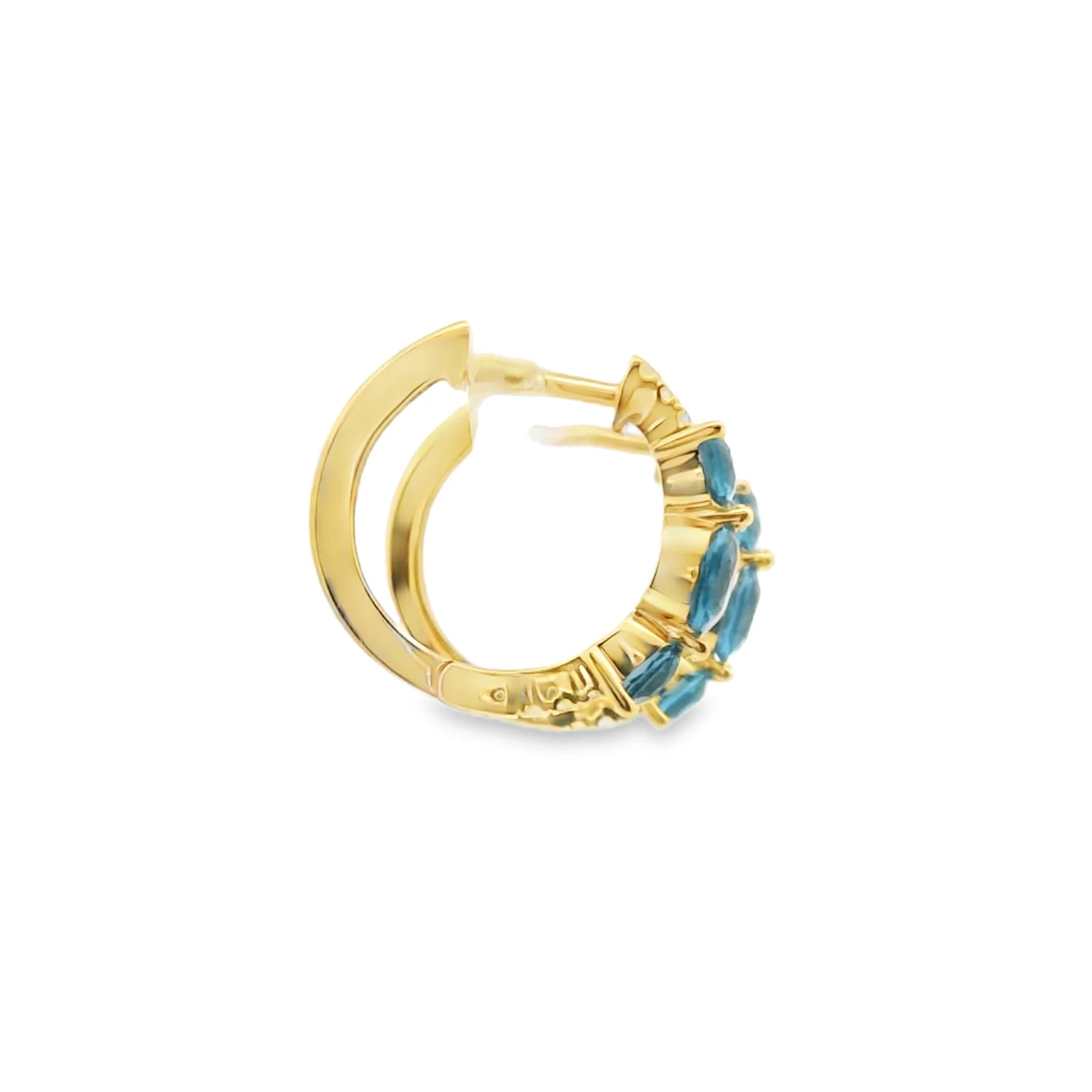 Huggies with Blue Topaz and Diamonds - Image 4