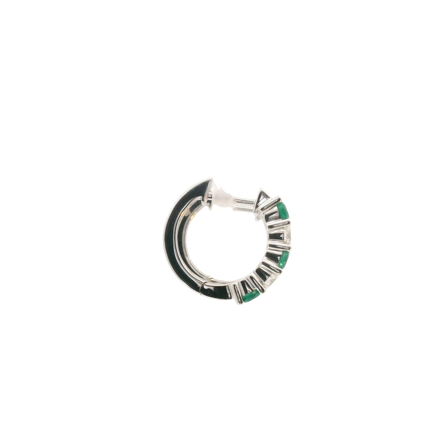 Huggies with Emeralds and Diamonds - Image 4