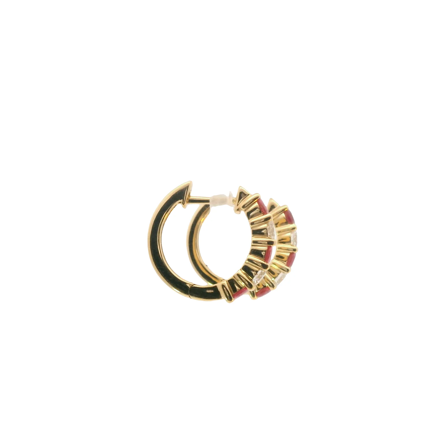 Huggies with Rubies and Diamonds - Image 4