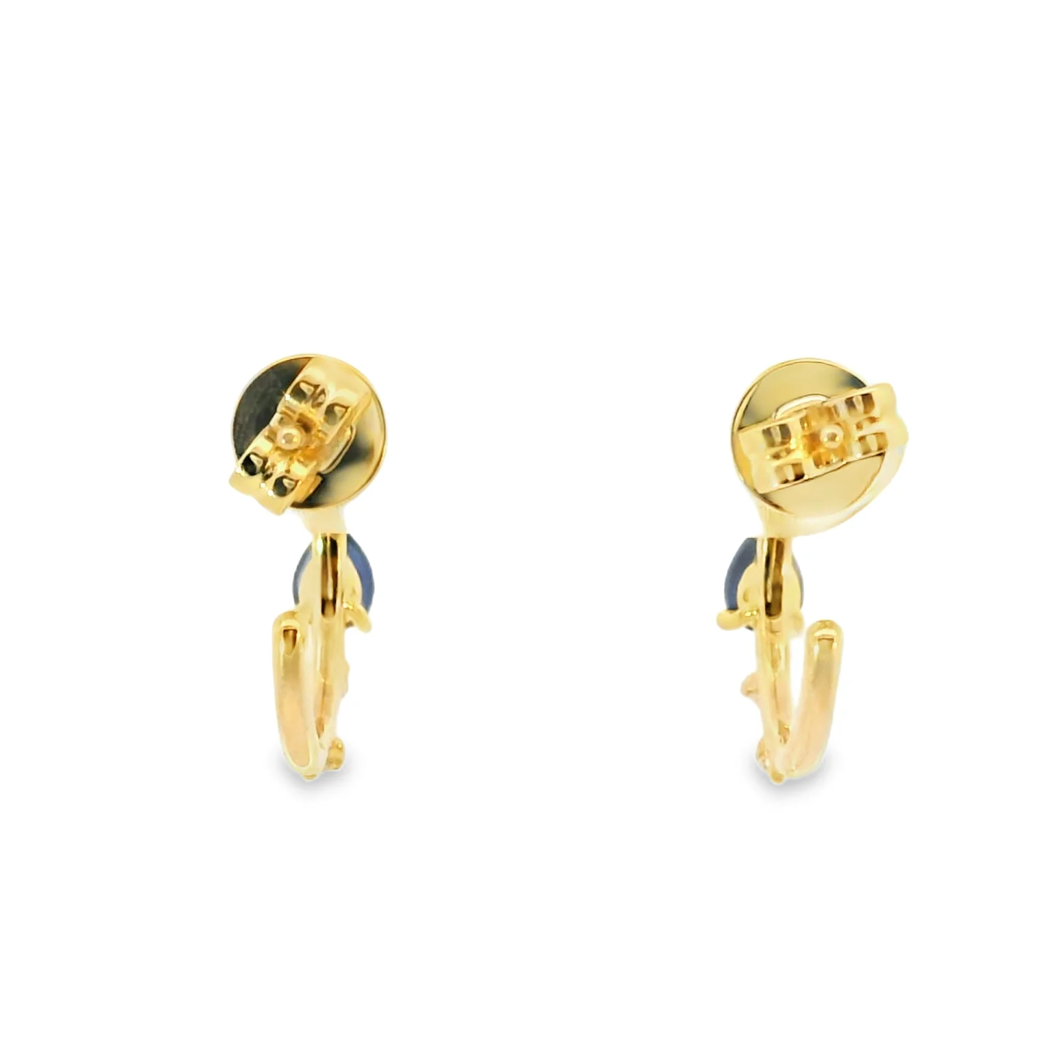 Huggies with Sapphires and Diamonds - Image 3
