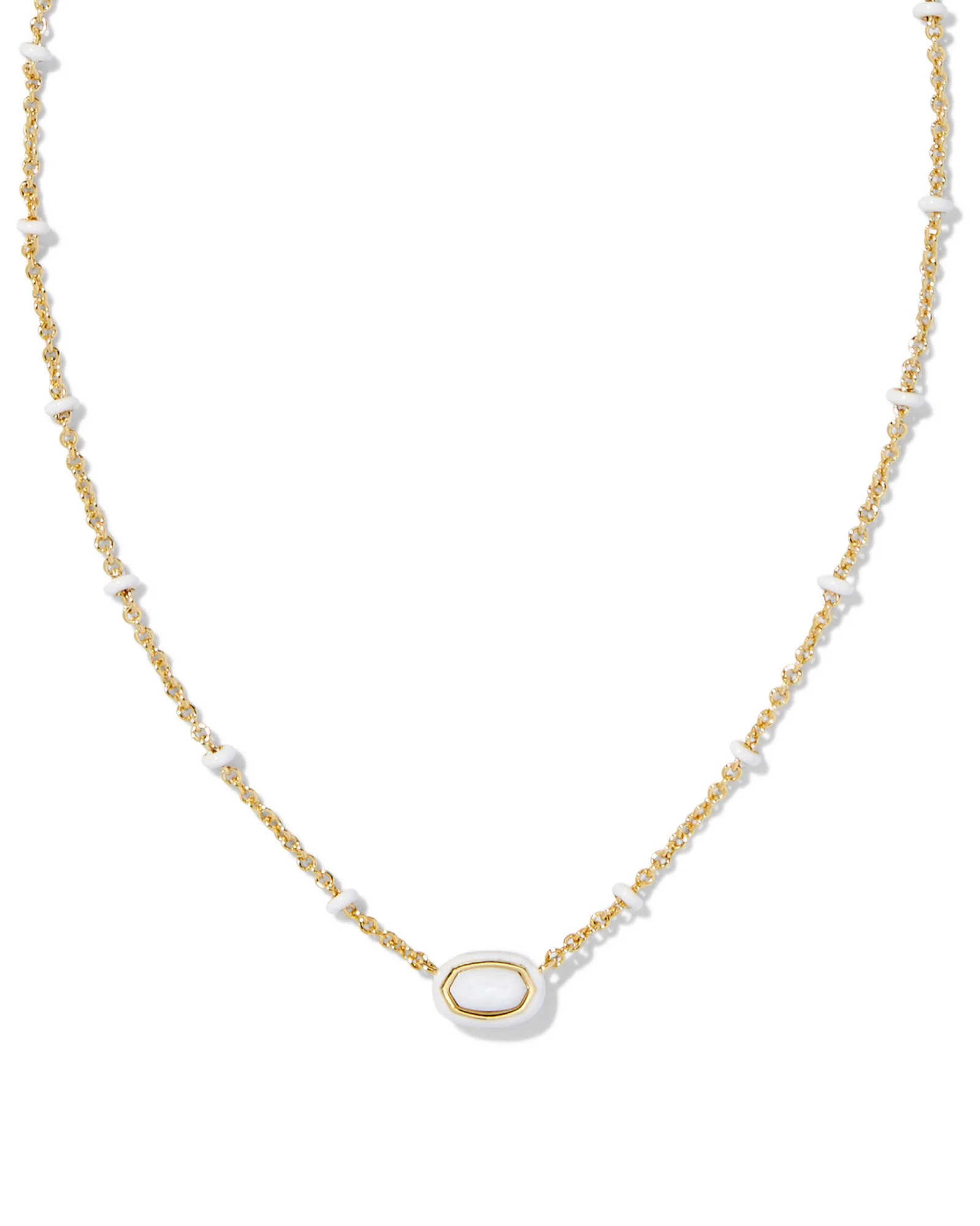 Kendra Scott Mini Elisa Black Enamel Frame Necklace - Image 2