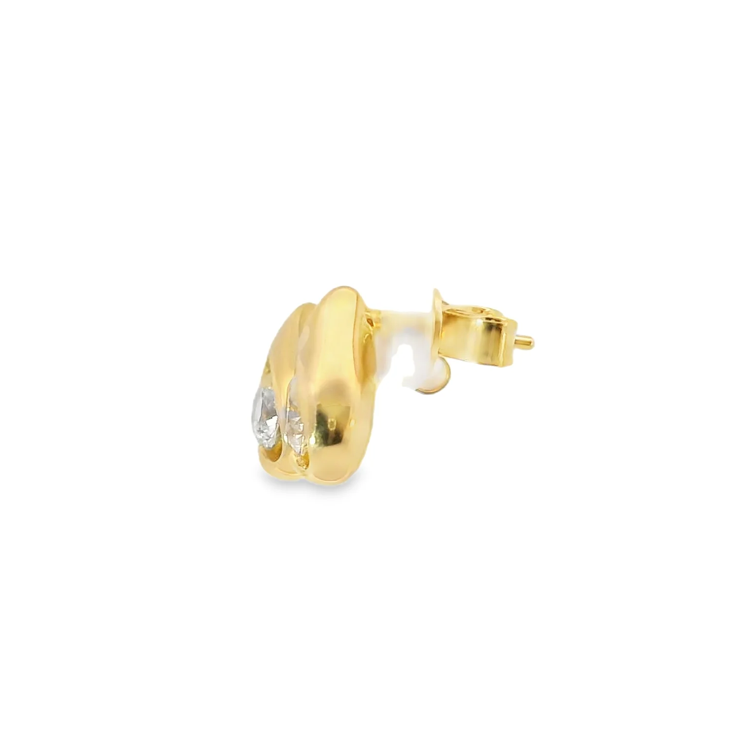 Lab Grown Diamond Button Earrings - Image 2
