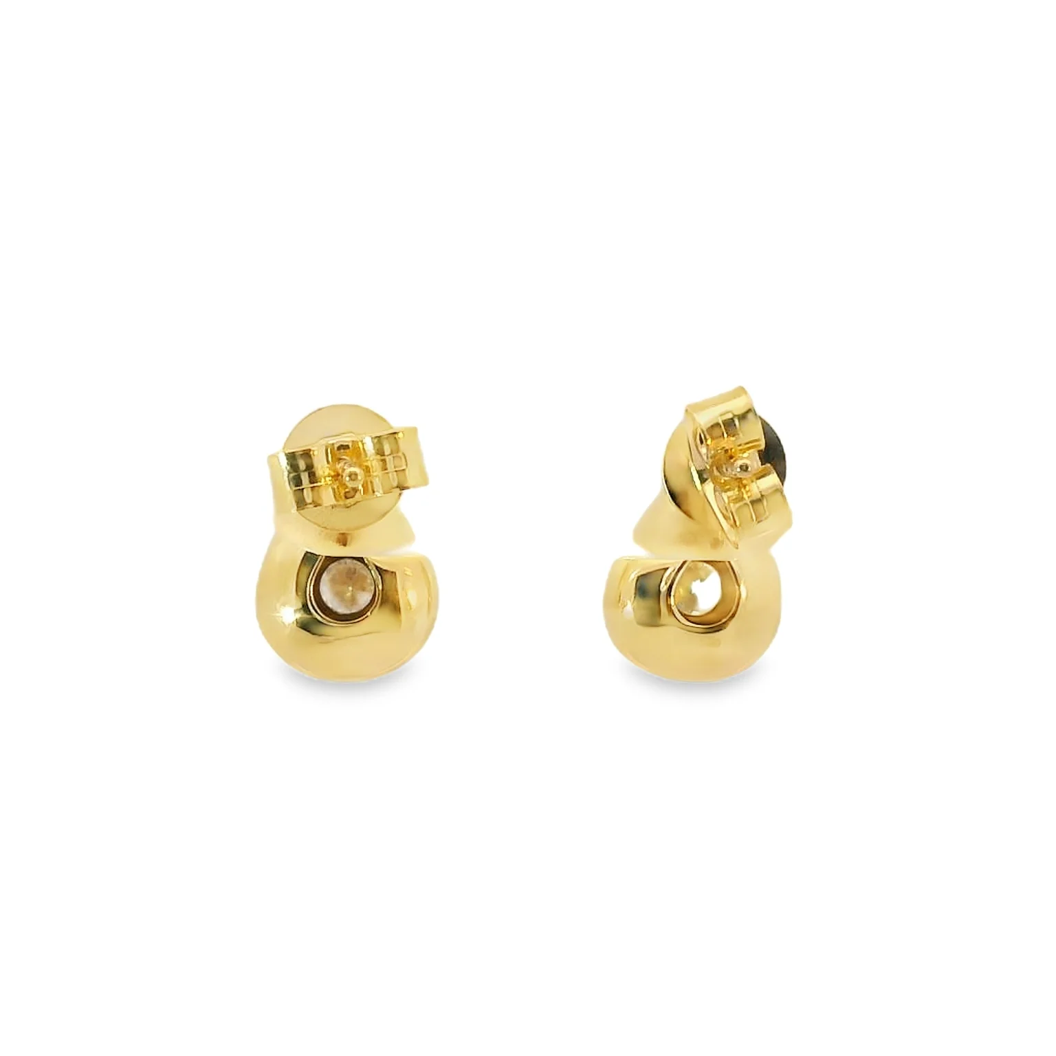Lab Grown Diamond Button Earrings - Image 3