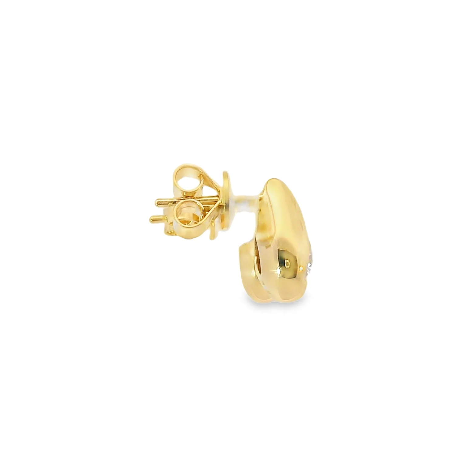 Lab Grown Diamond Button Earrings - Image 4