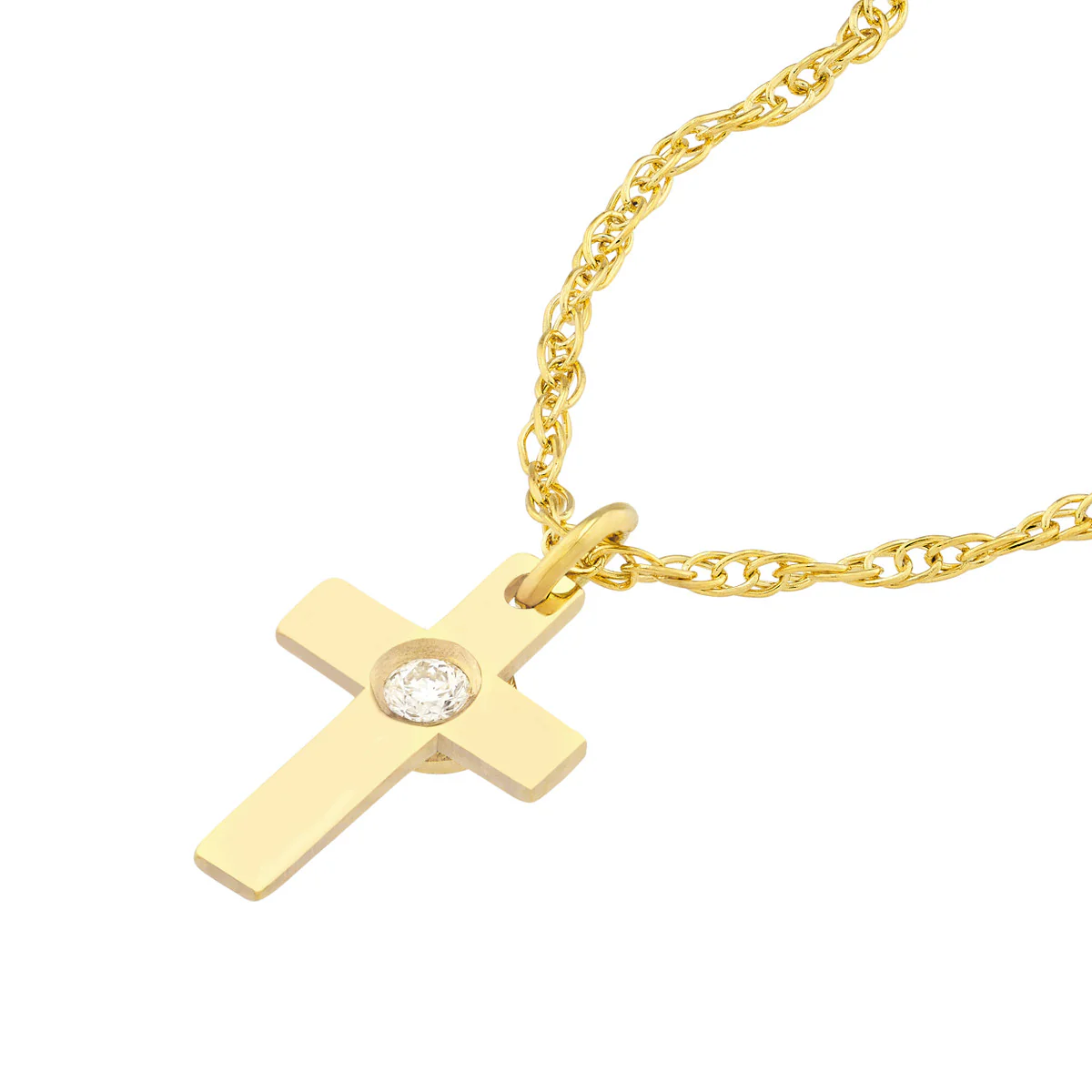 Mini Diamond Cross Necklace - Image 3