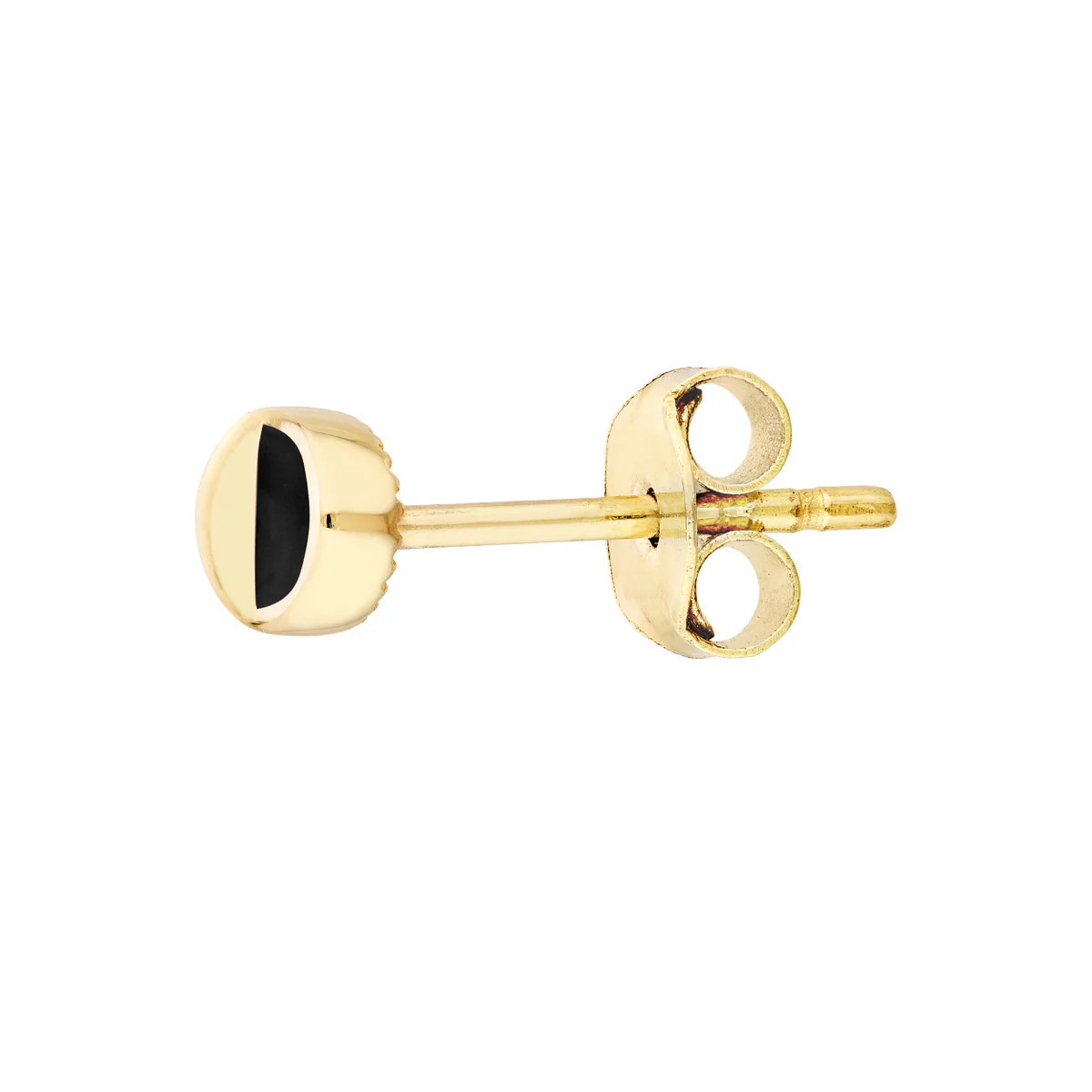 Mini Oval Studs with Black Enamel - Image 2