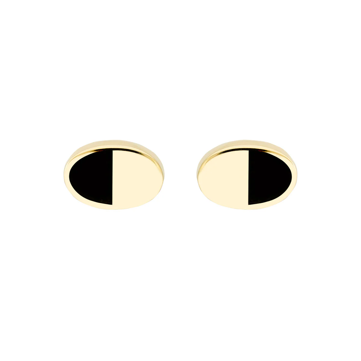 Mini Oval Studs with Black Enamel - Image 4