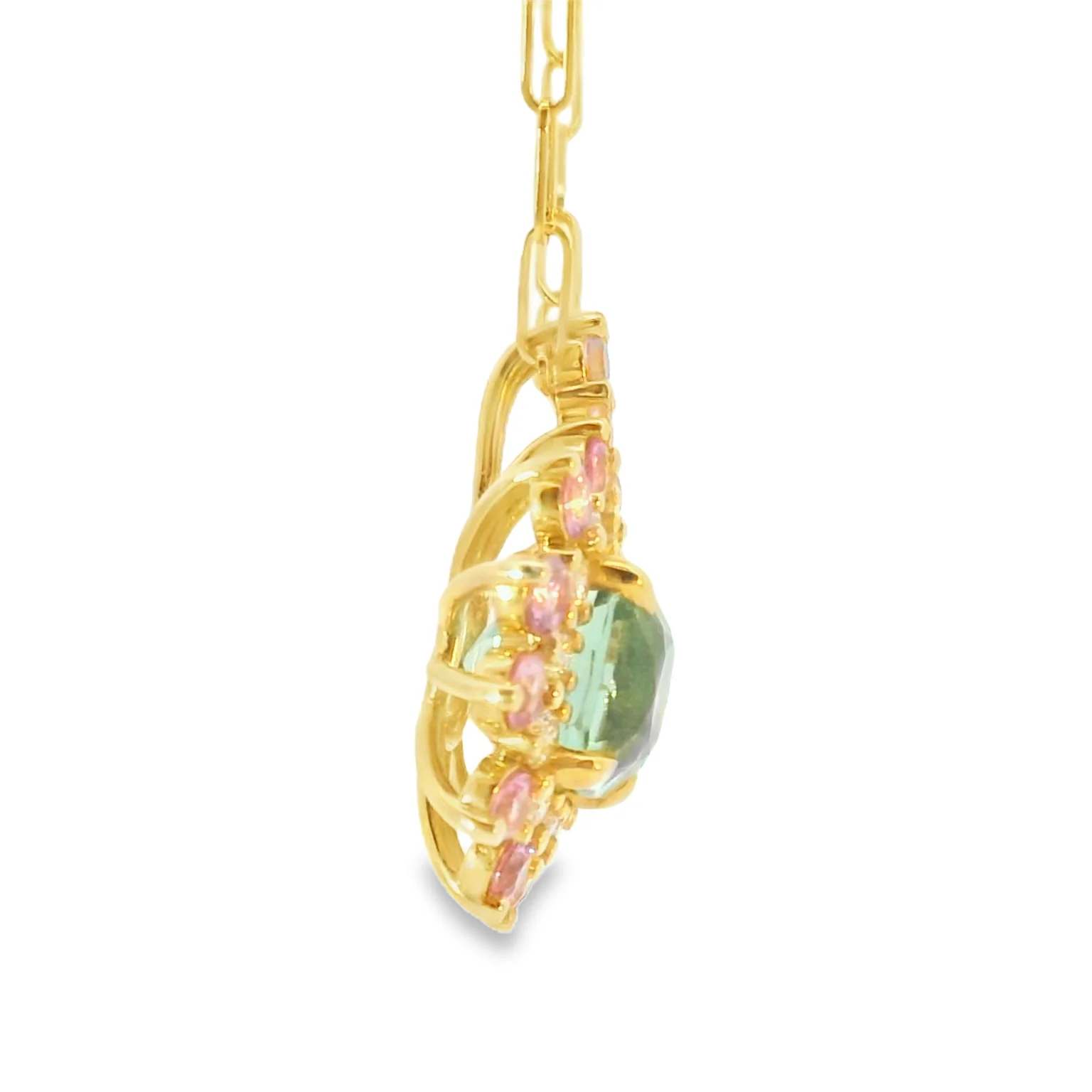 Mint and Pink Tourmaline Pendant - Image 4