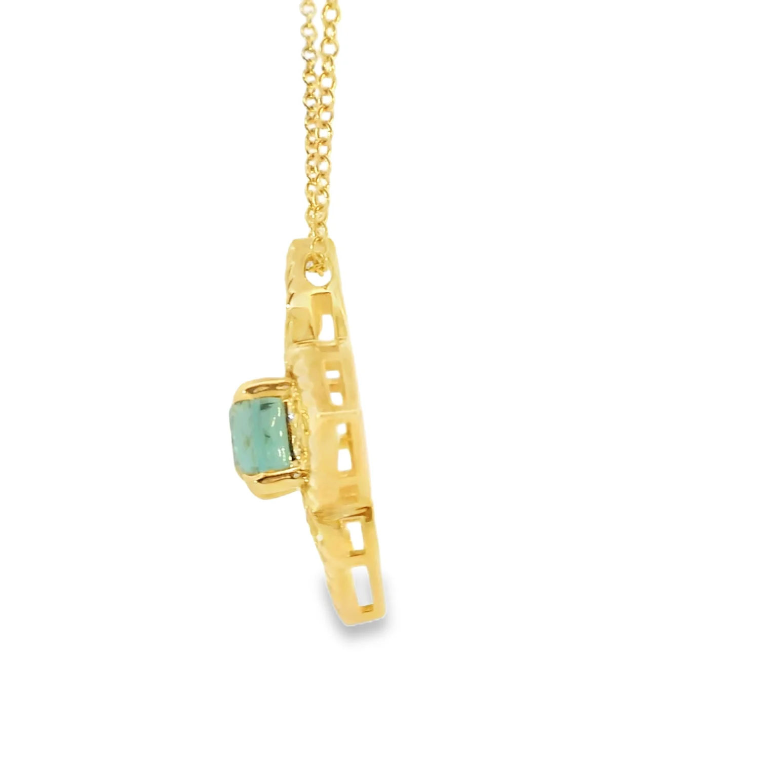 Mint Tourmaline Filigree Pendant - Image 2