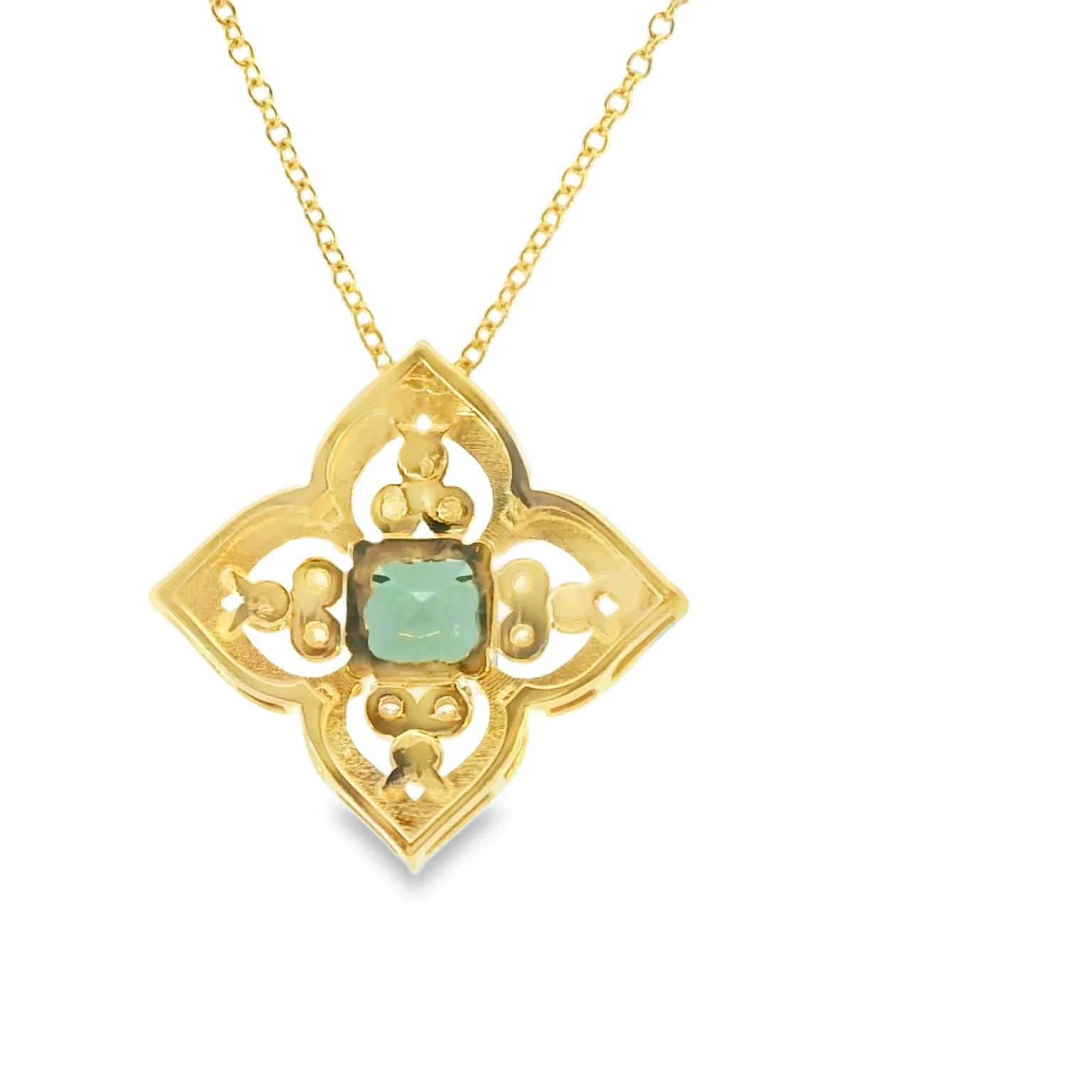 Mint Tourmaline Filigree Pendant - Image 3