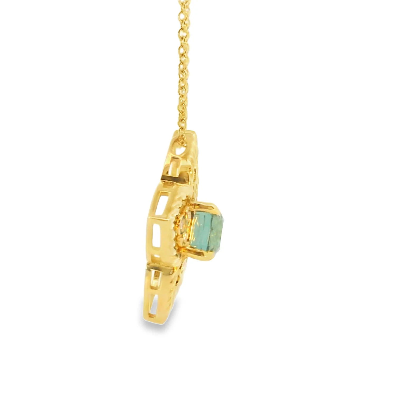 Mint Tourmaline Filigree Pendant - Image 4