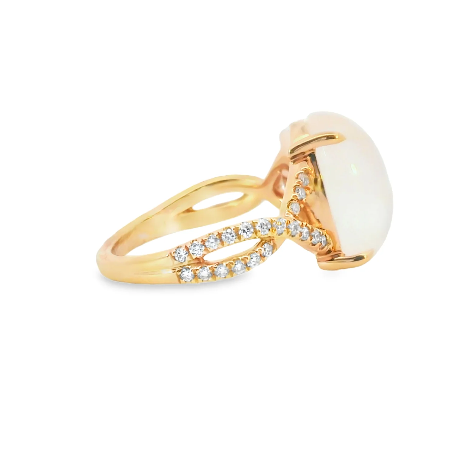 Moonstone and Diamond Twist Ring - Image 4
