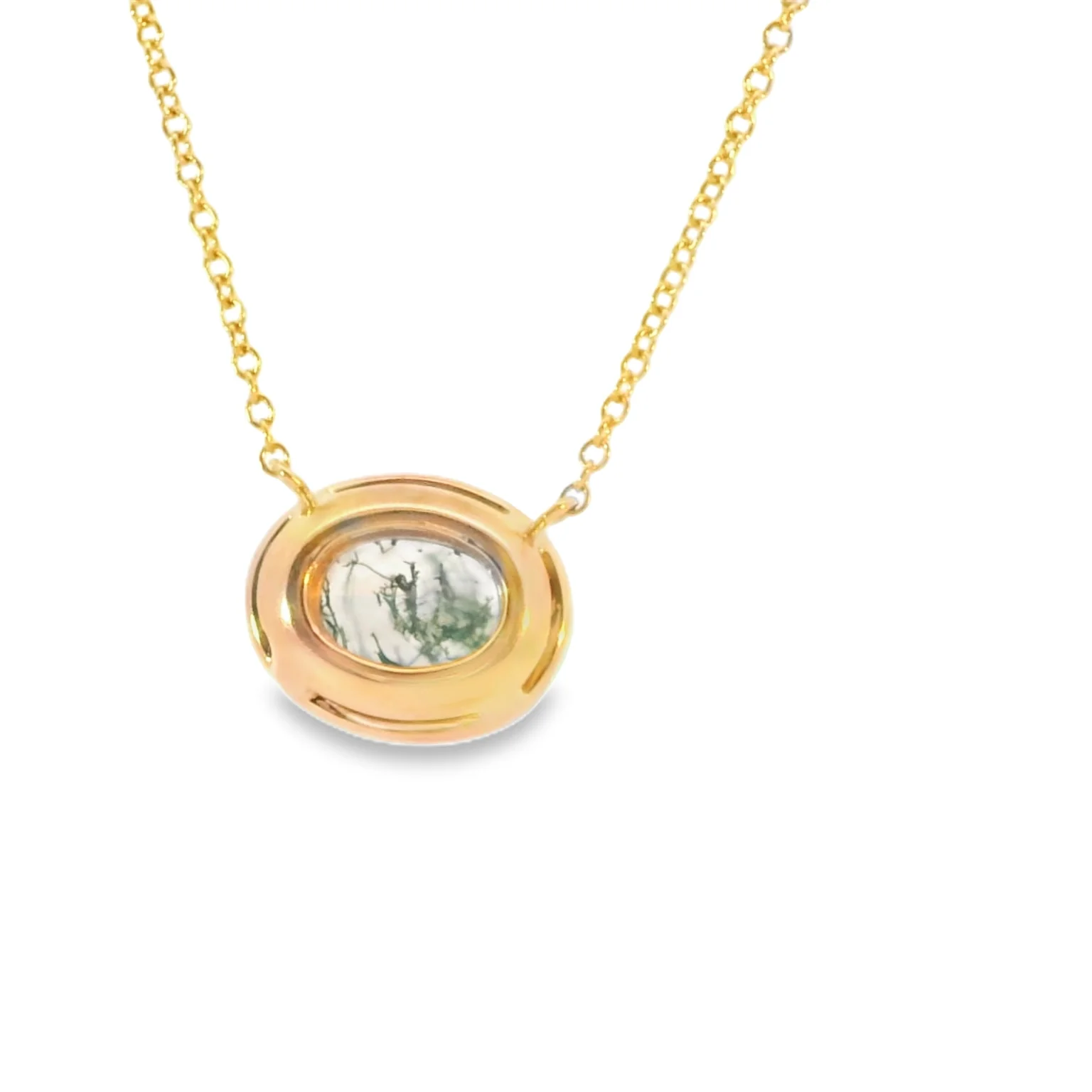 Moss Agate Halo Pendant - Image 3