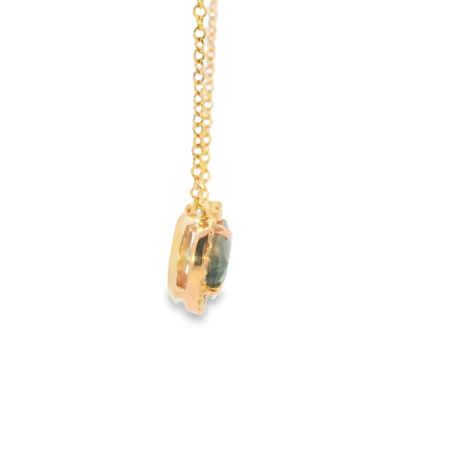 Moss Agate Halo Pendant - Image 4
