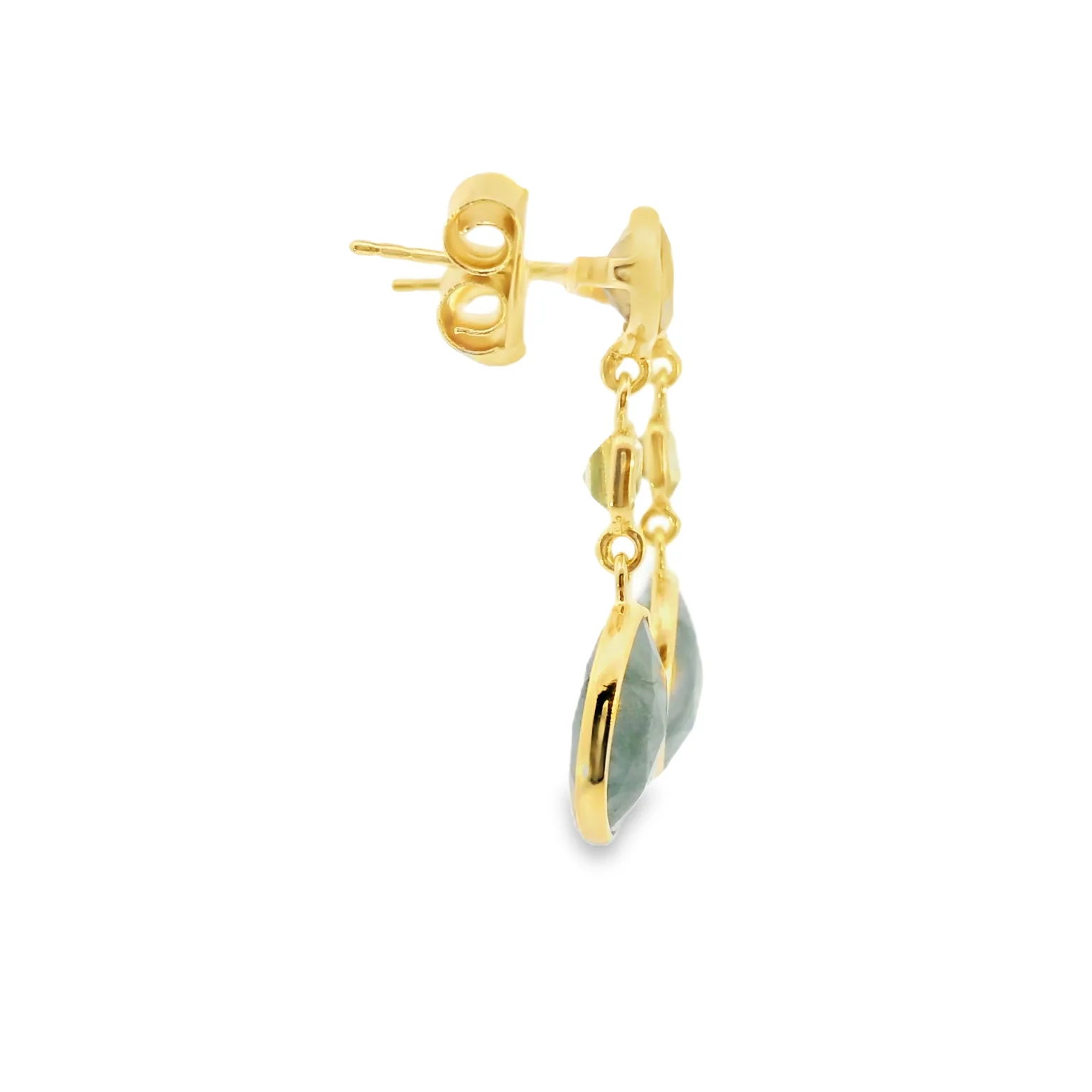 Moss Agate, Prasiolite, and Labradorite Earrings - Image 2