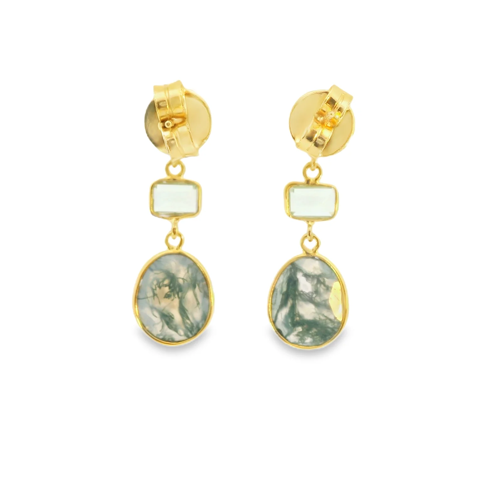 Moss Agate, Prasiolite, and Labradorite Earrings - Image 3