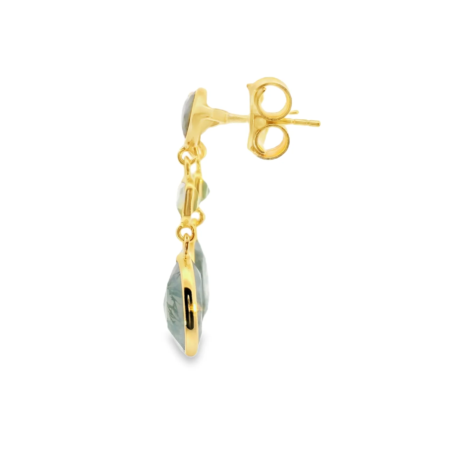 Moss Agate, Prasiolite, and Labradorite Earrings - Image 4