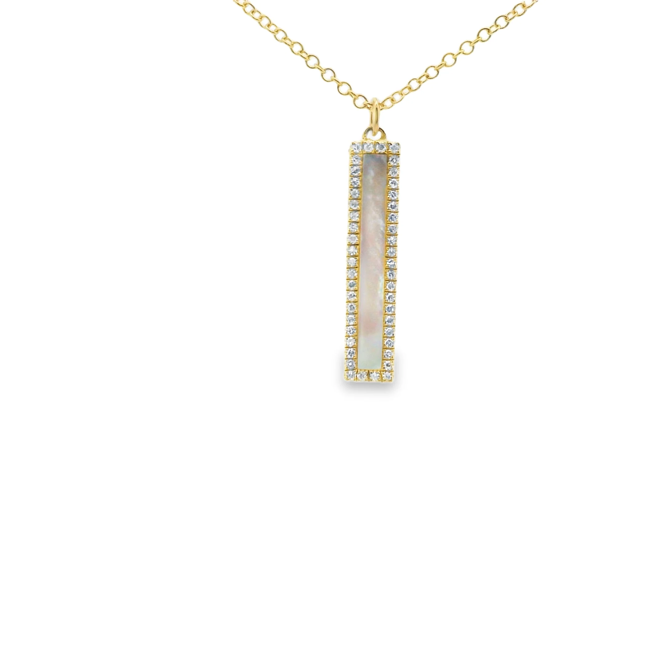 Mother Of Pearl & Diamond Necklace - Image 2