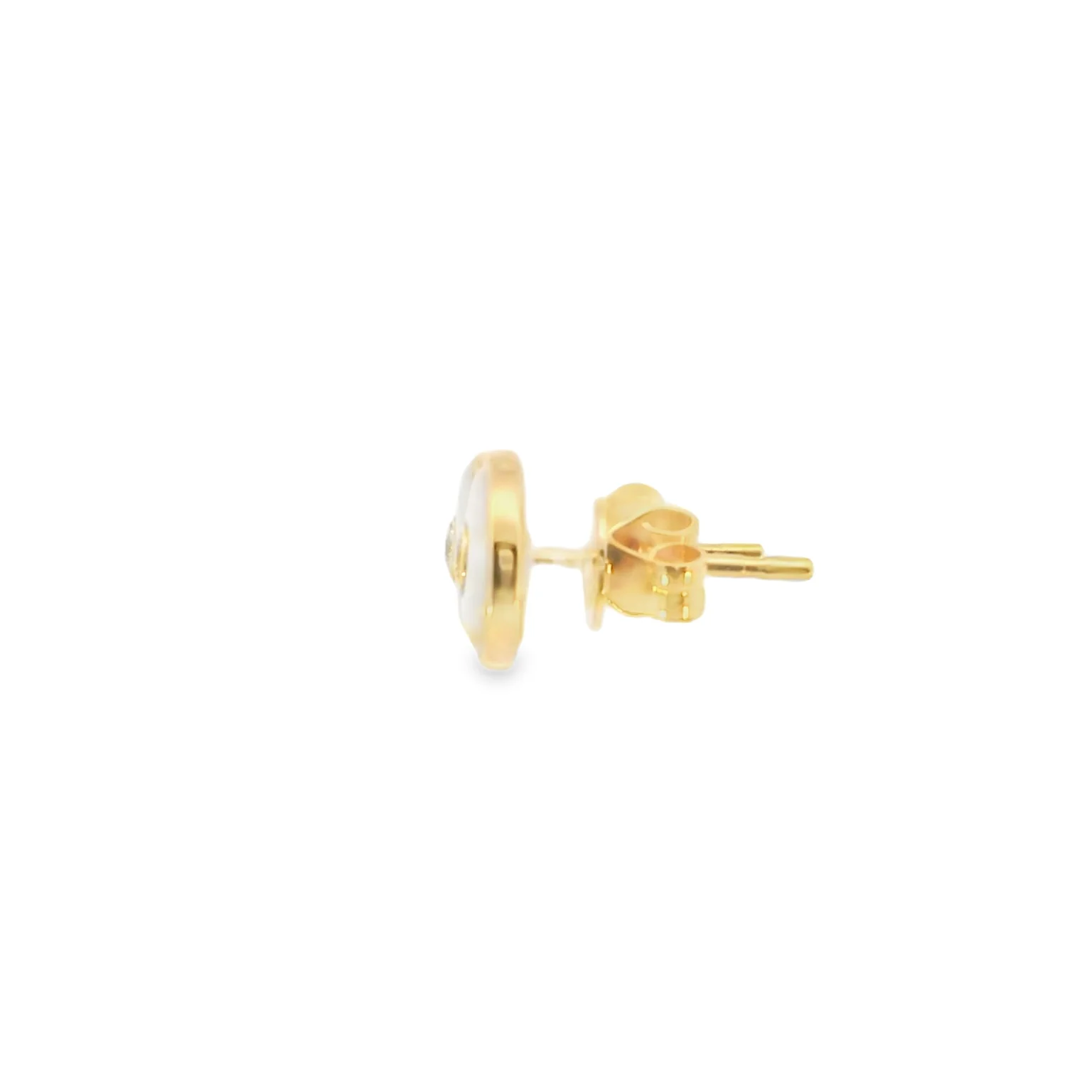 Mother Of Pearls and Diamond Button Earrings - Image 2