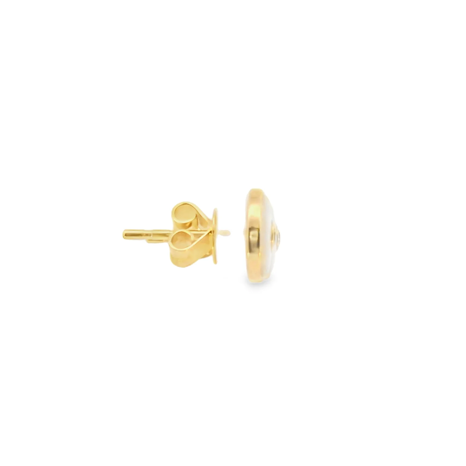 Mother Of Pearls and Diamond Button Earrings - Image 4