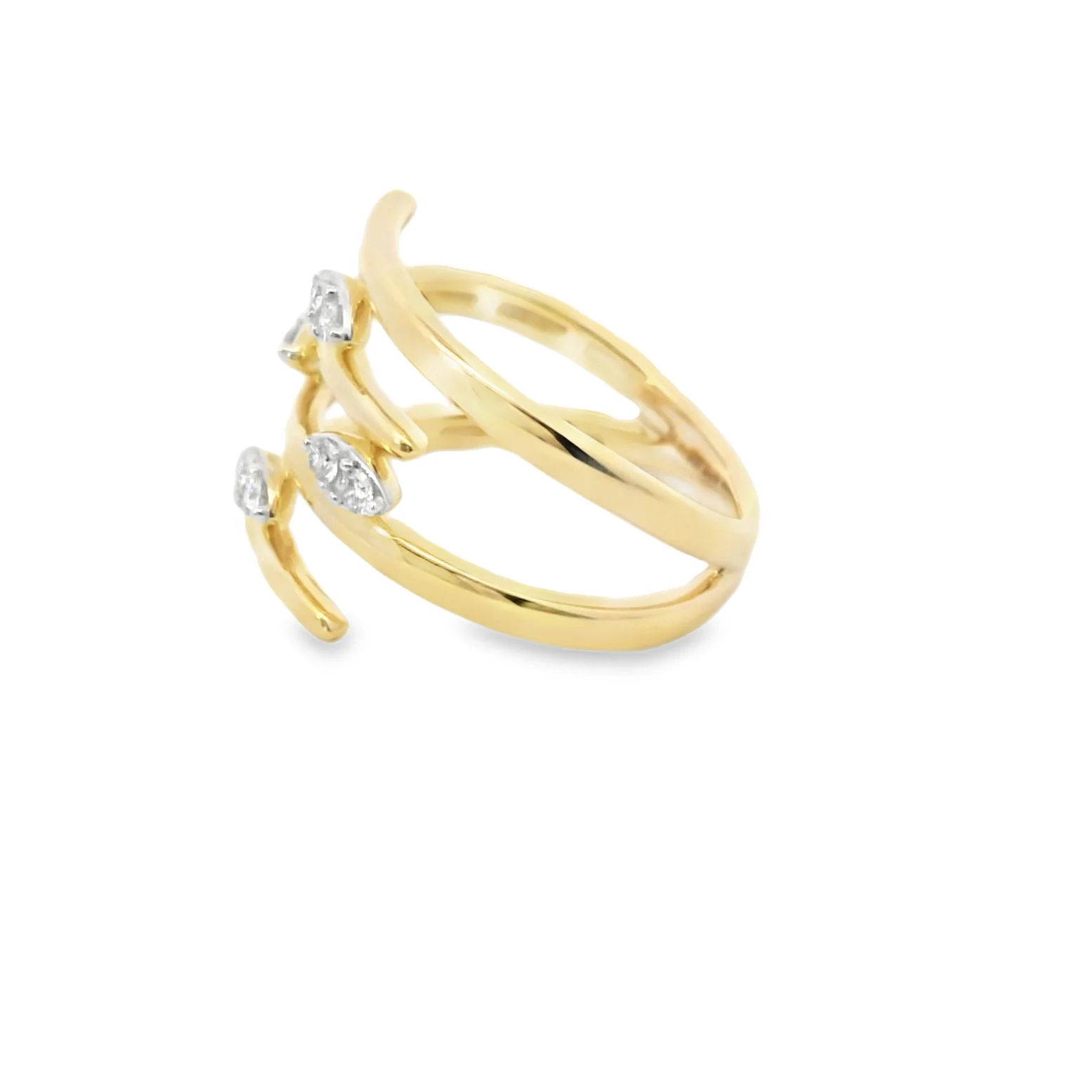 Multi Row Ring with Diamond Marquise Clusters - Image 2