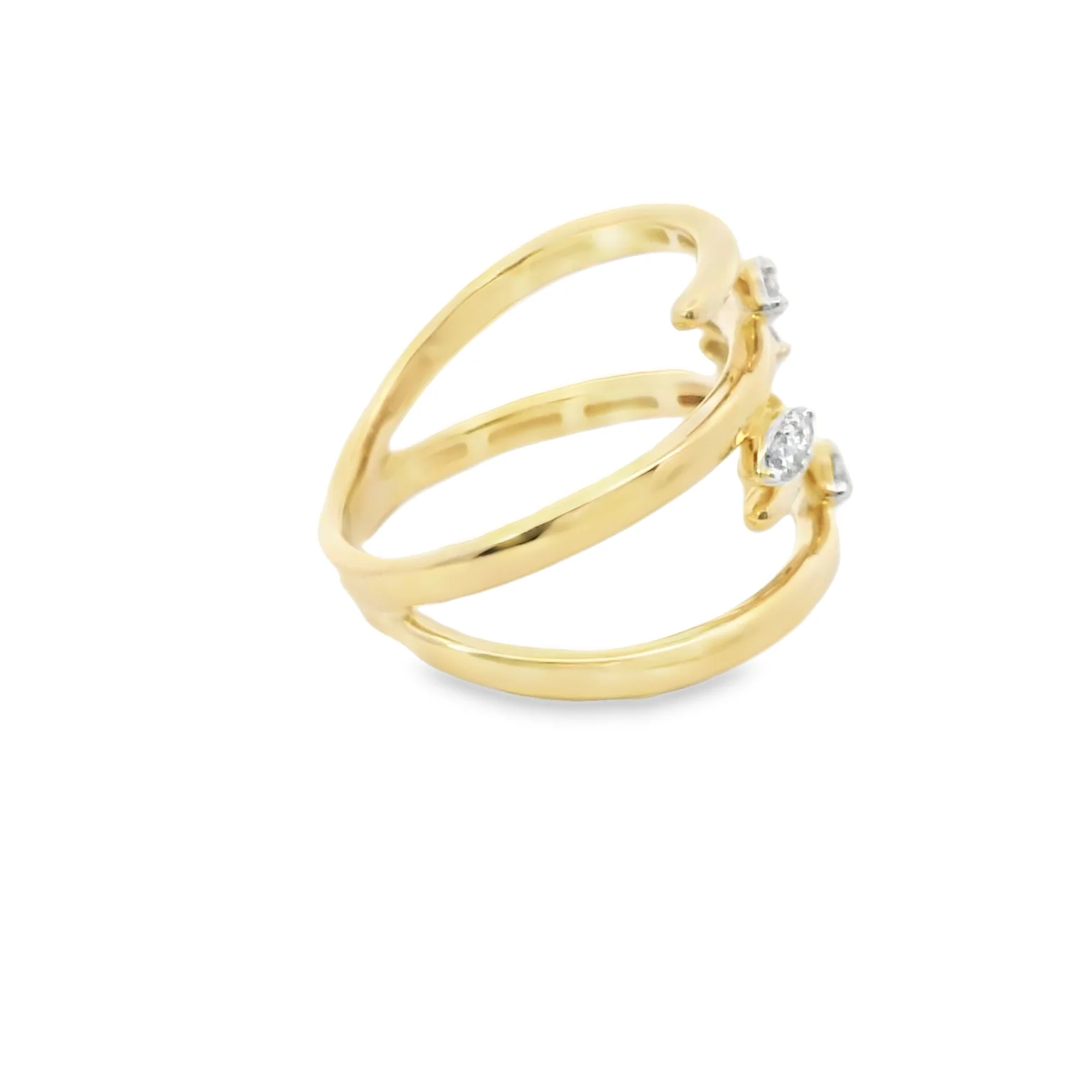 Multi Row Ring with Diamond Marquise Clusters - Image 4