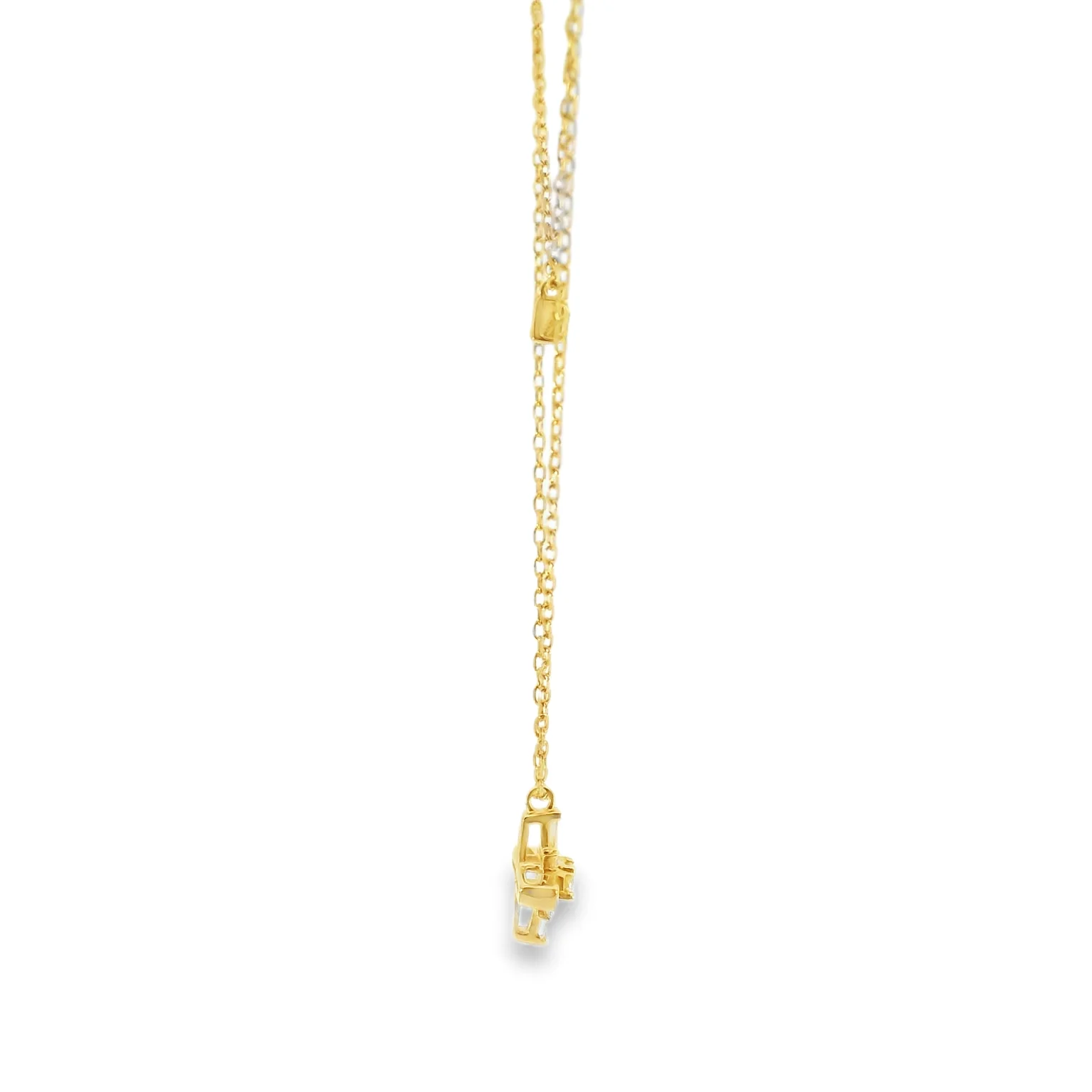Multi-Strand Necklace with Baguette and Cross Pendants - Image 4