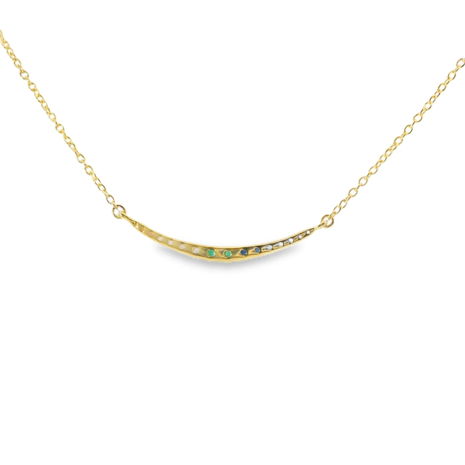 Multicolor Sapphire Smile Pendant - Image 3