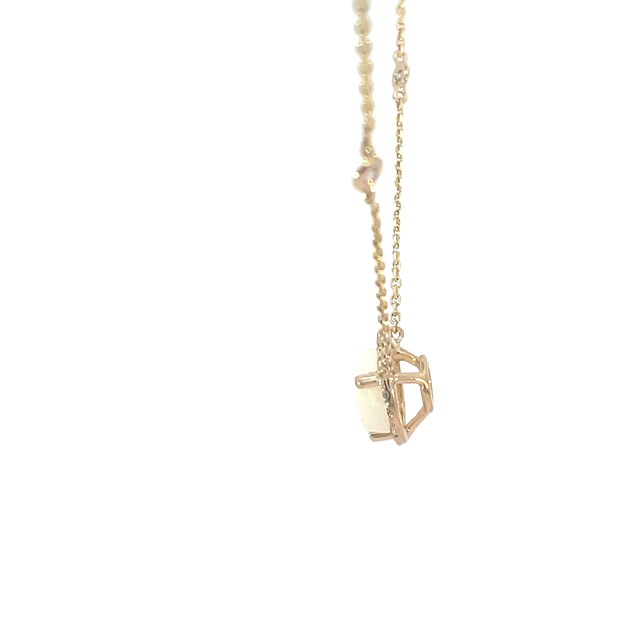 Opal and Diamond Halo Pendant - Image 2