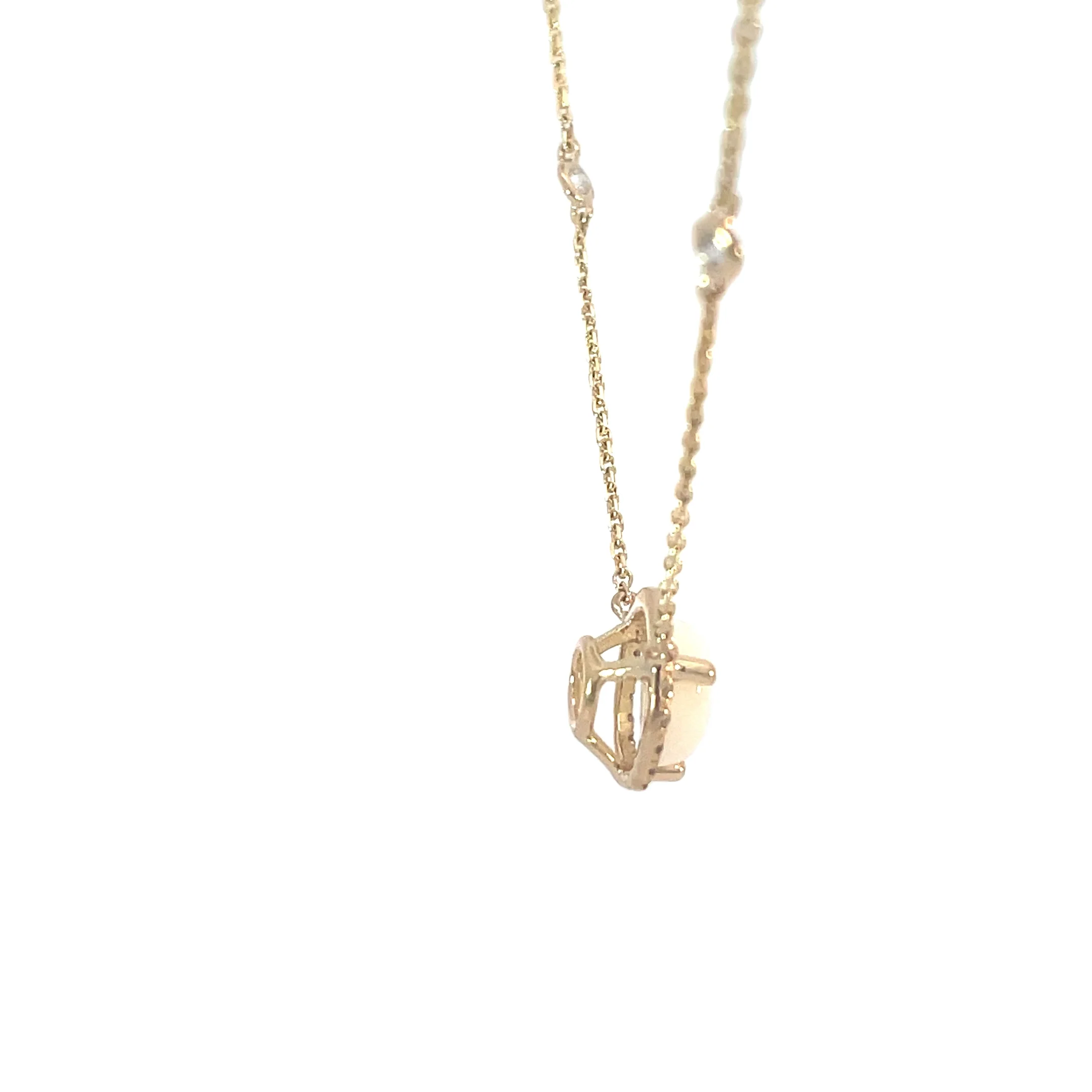 Opal and Diamond Halo Pendant - Image 4